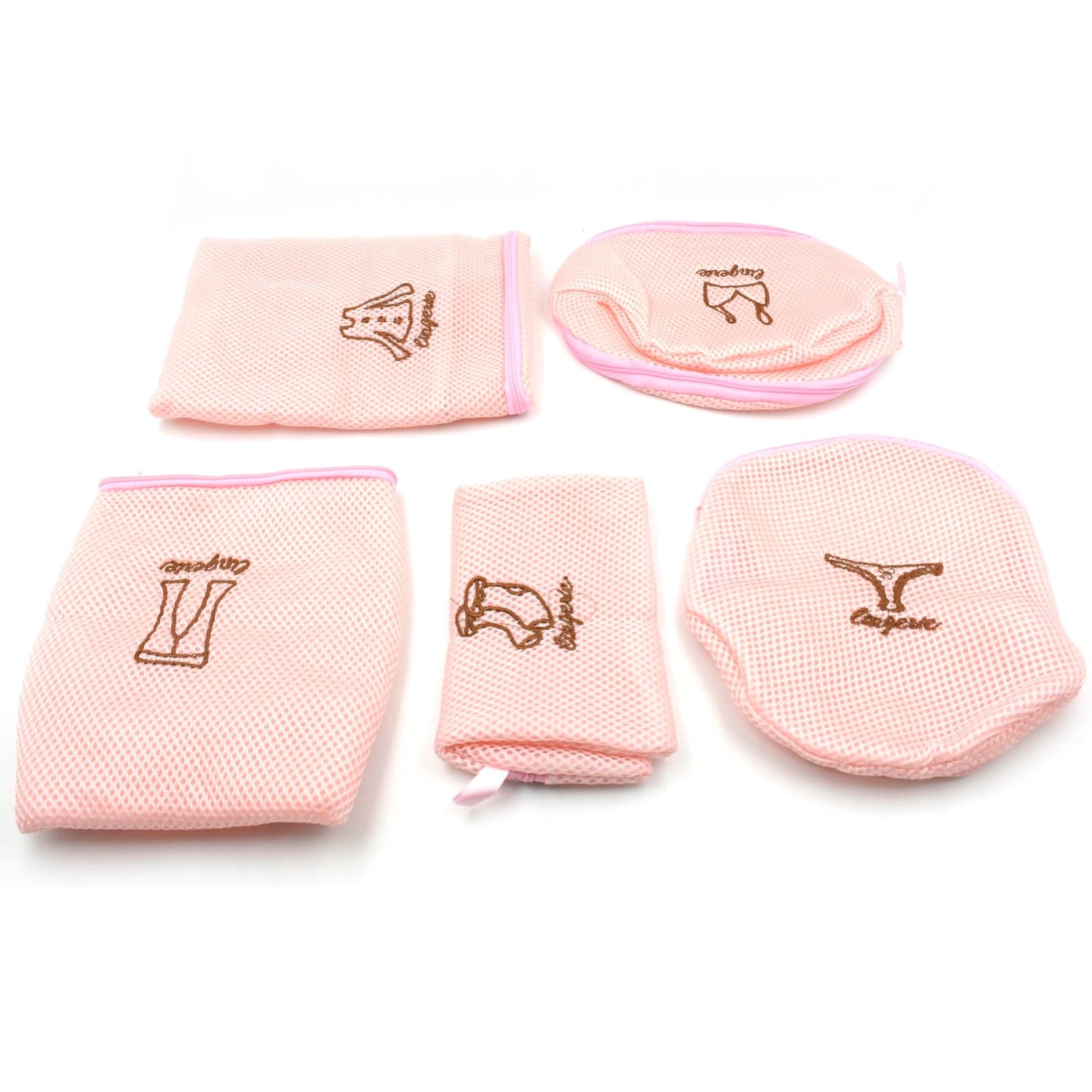 5Pc Zippered Mesh Laundry Wash Bags Foldable Delicates Lingerie Socks thumbnail 4
