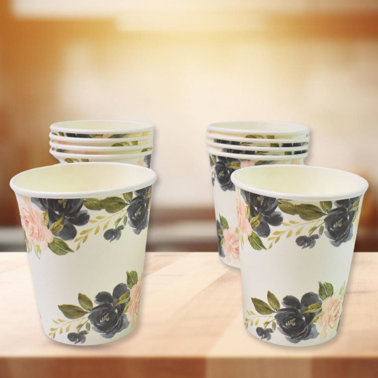 Disposable Paper Cups, Disposable Tea, Coffee Cups (10 Pcs Set / Mix Color & Design) thumbnail 1