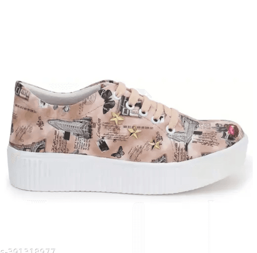 LifeO Latest Trendy Crem shoes for girls & women thumbnail 4