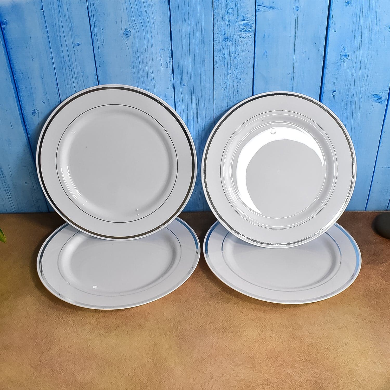 Round Plastic Dinner Plates Wedding Birthday Party Tableware Supplies (6 Pcs Set) thumbnail 5