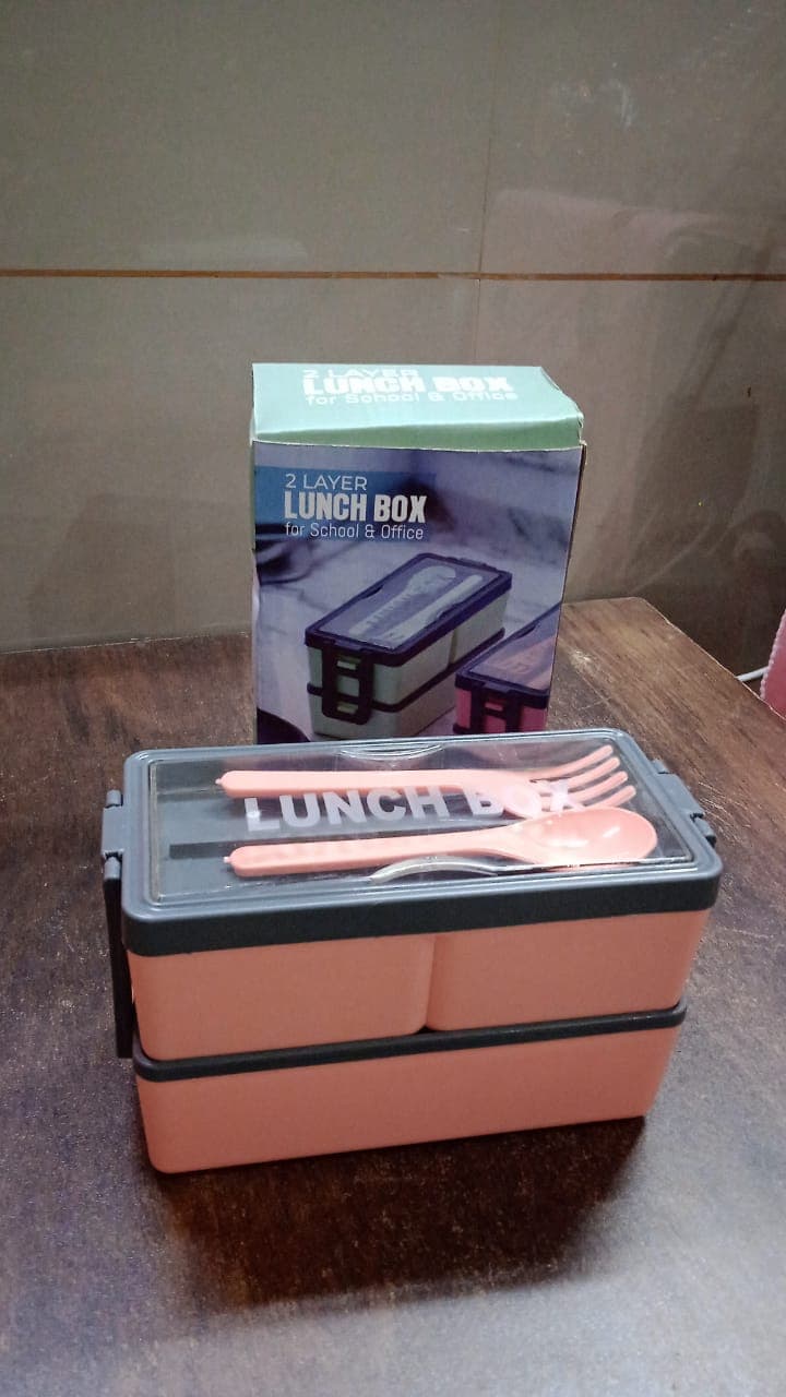 Plastic 3 Layer Leak Proof 3 Compartment Lunch Box for Office (1 Pc) thumbnail 7