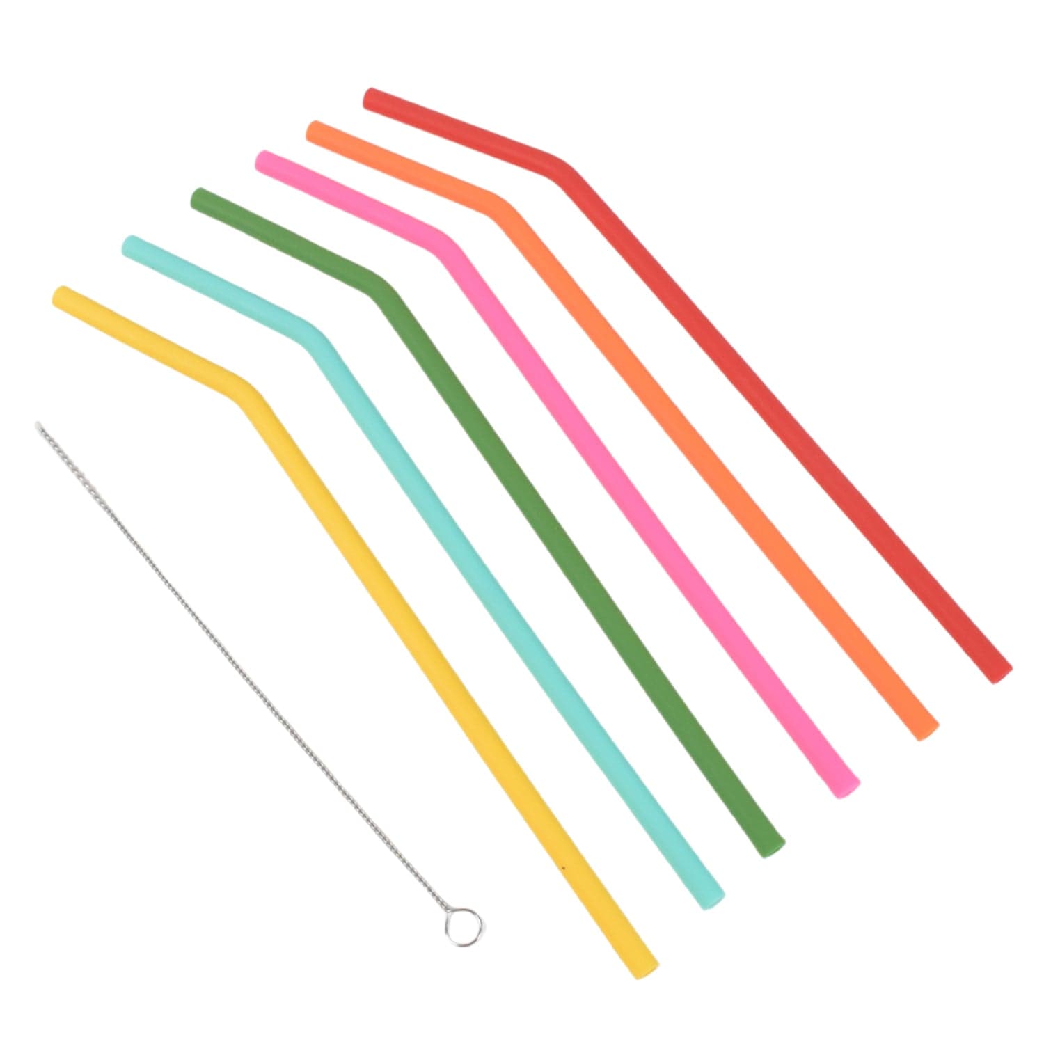 Reusable Silicone Straws Flexible Drinking Straws with Cleaning Brush (7 pc) thumbnail 6