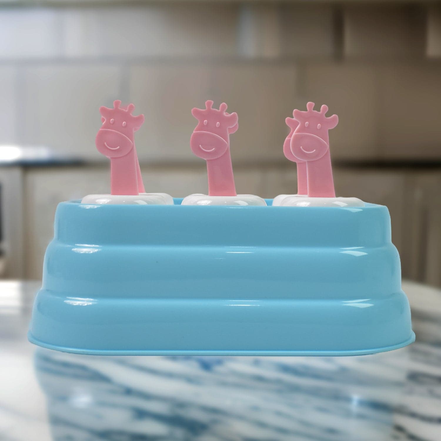 6 Cavity sicle Molds Plastic Giraffe shape Ice Moulds (1 Pc) thumbnail 3