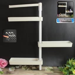 Kitchen Organization Rotating Shelf Storage Racks Multipurpose Adjustable (1 Set)
