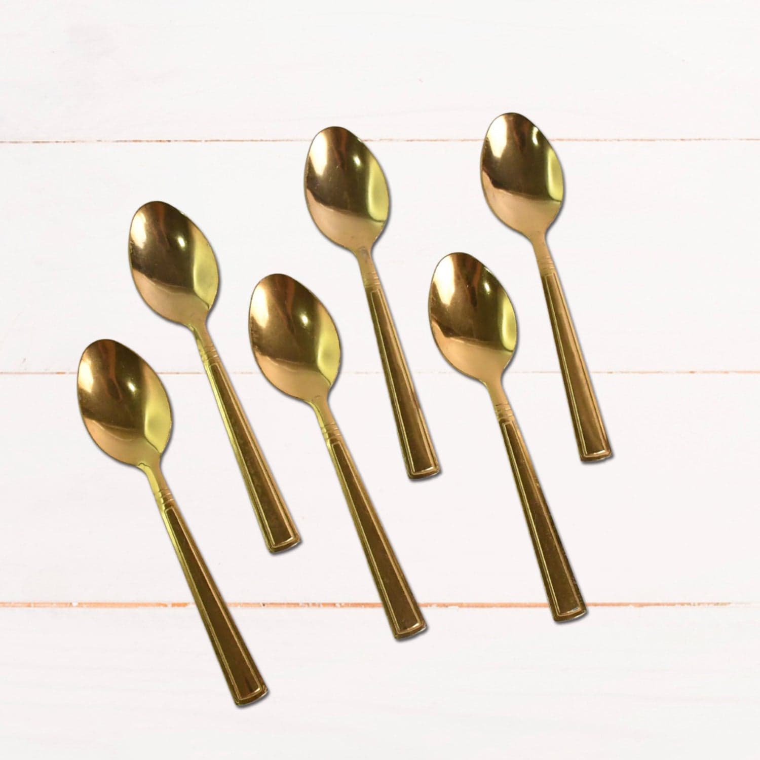 Premium Luxurious Stainless Steel Coated Spoons (6 Pcs Set / Golden) thumbnail 5
