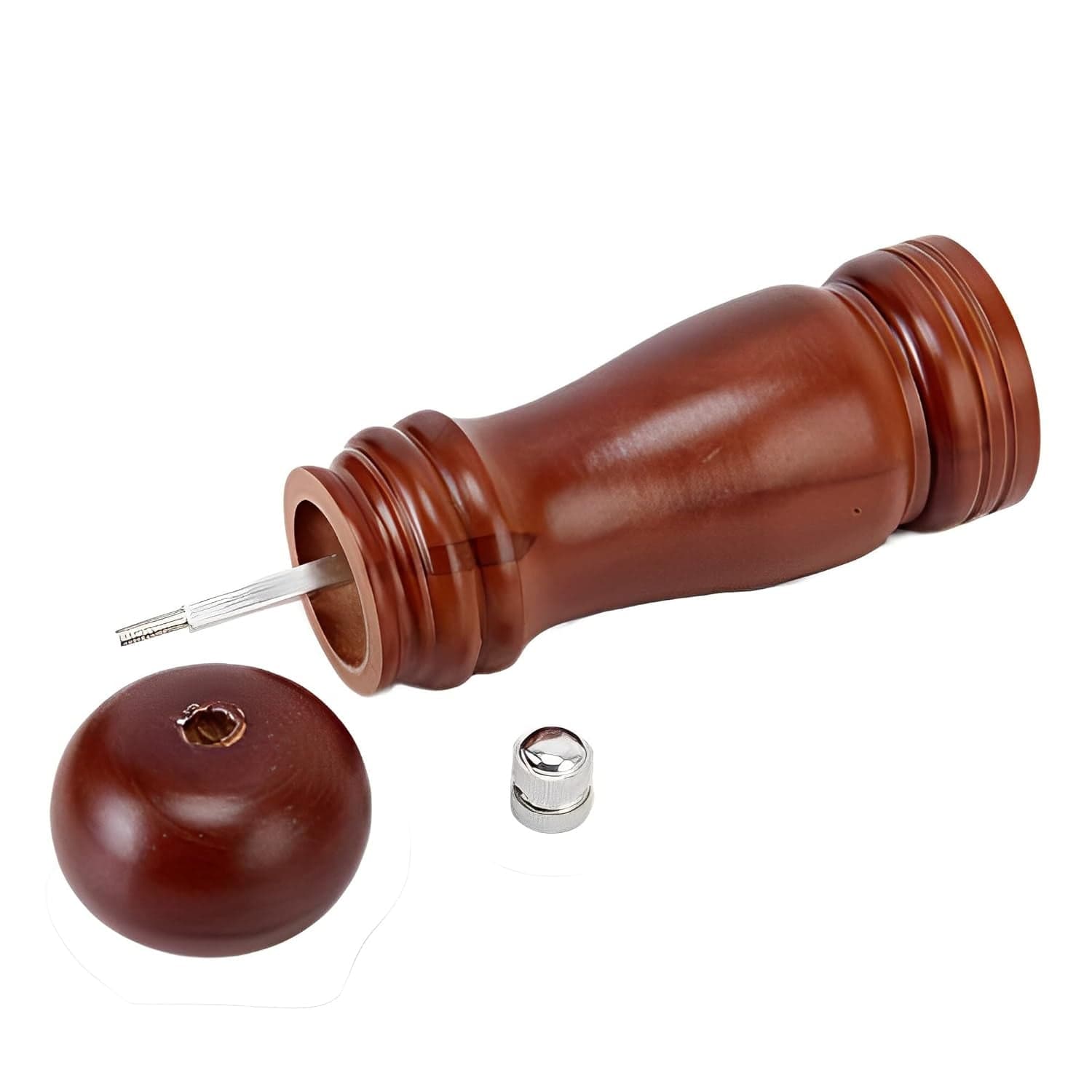 Wooden Pepper Mill 6 inch Tall - Best Pepper Grinder (1 Pc) thumbnail 3
