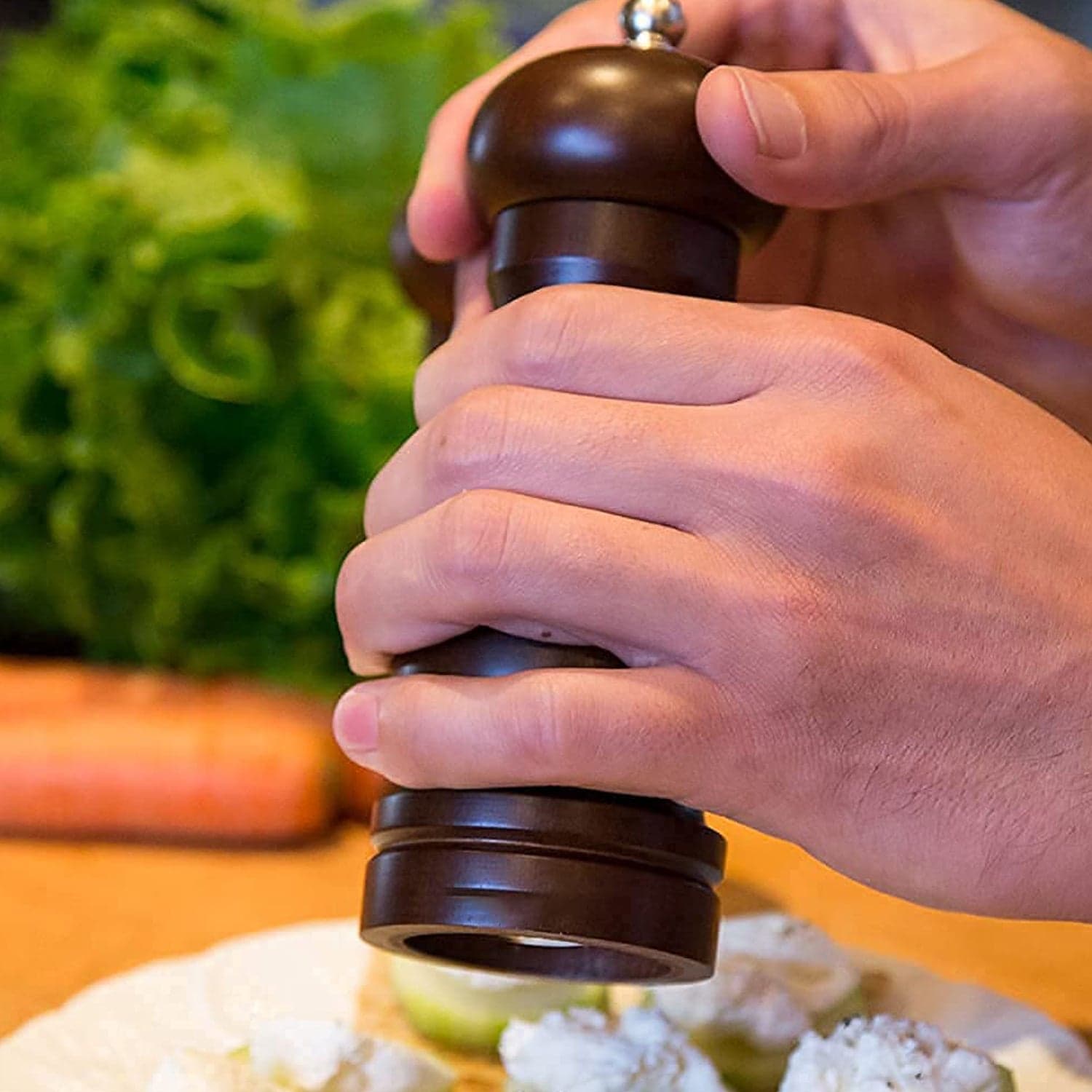 Wooden Pepper Mill 6 inch Tall - Best Pepper Grinder (1 Pc) thumbnail 7