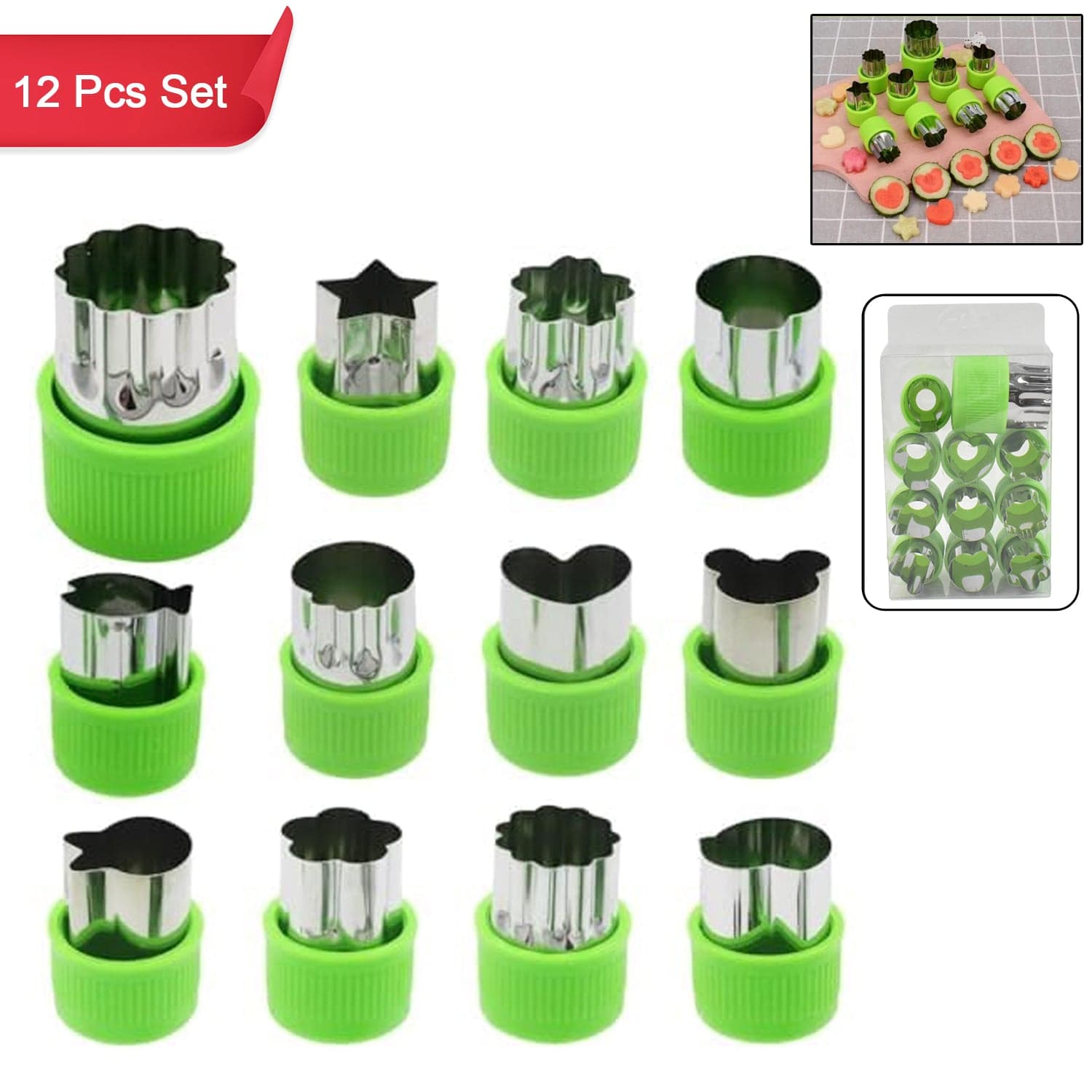 Stainless Steel Cookie Cutter Shapes Set, Baking Cooking Food Decoration (12 Pcs Set) thumbnail 1