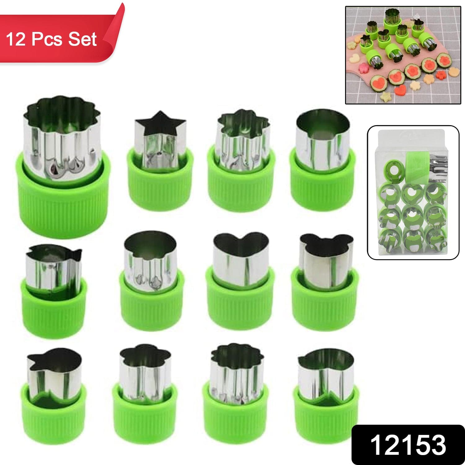 Stainless Steel Cookie Cutter Shapes Set, Baking Cooking Food Decoration (12 Pcs Set) thumbnail 2