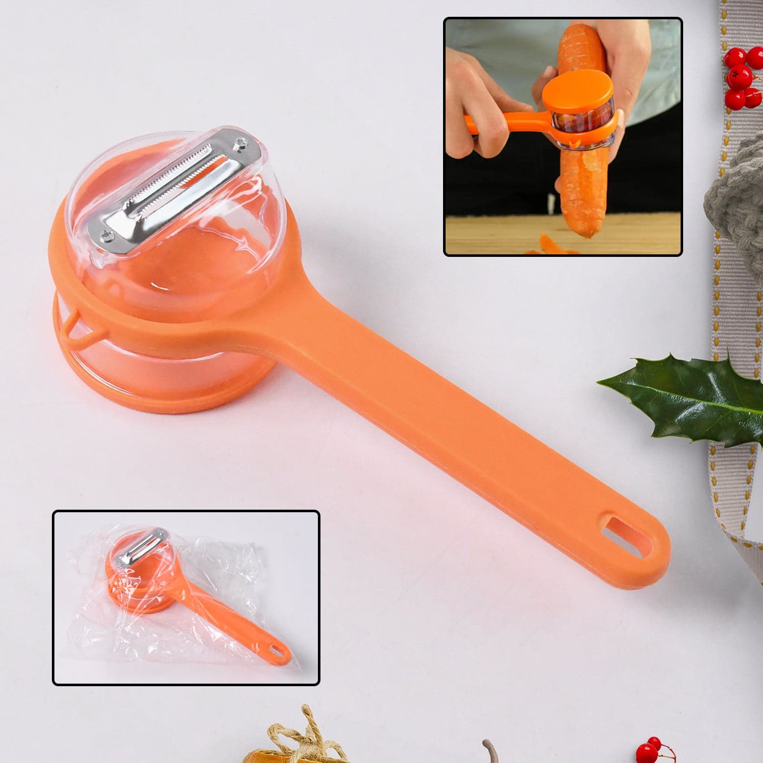 Stainless Steel Peeler With Container (1 Pc) thumbnail 1