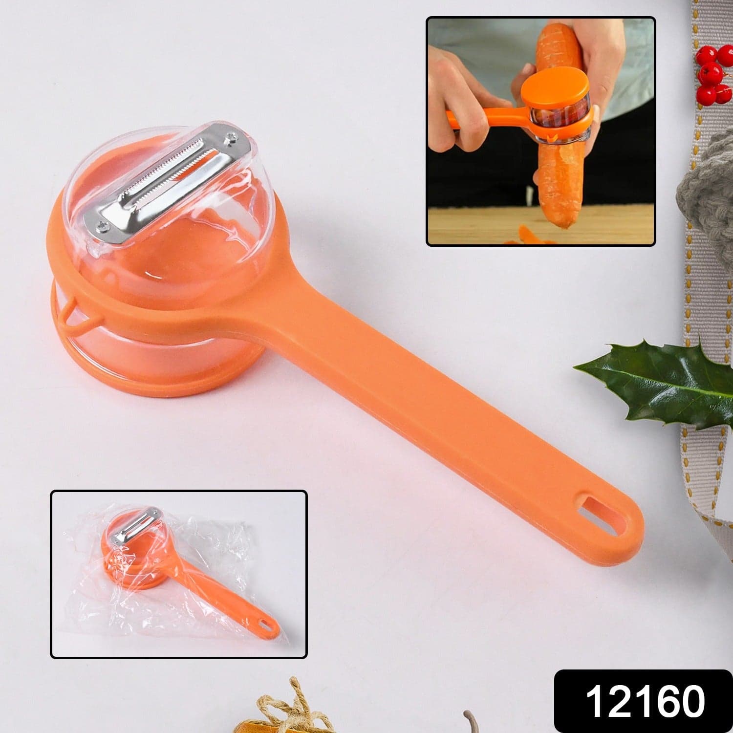 Stainless Steel Peeler With Container (1 Pc) thumbnail 2