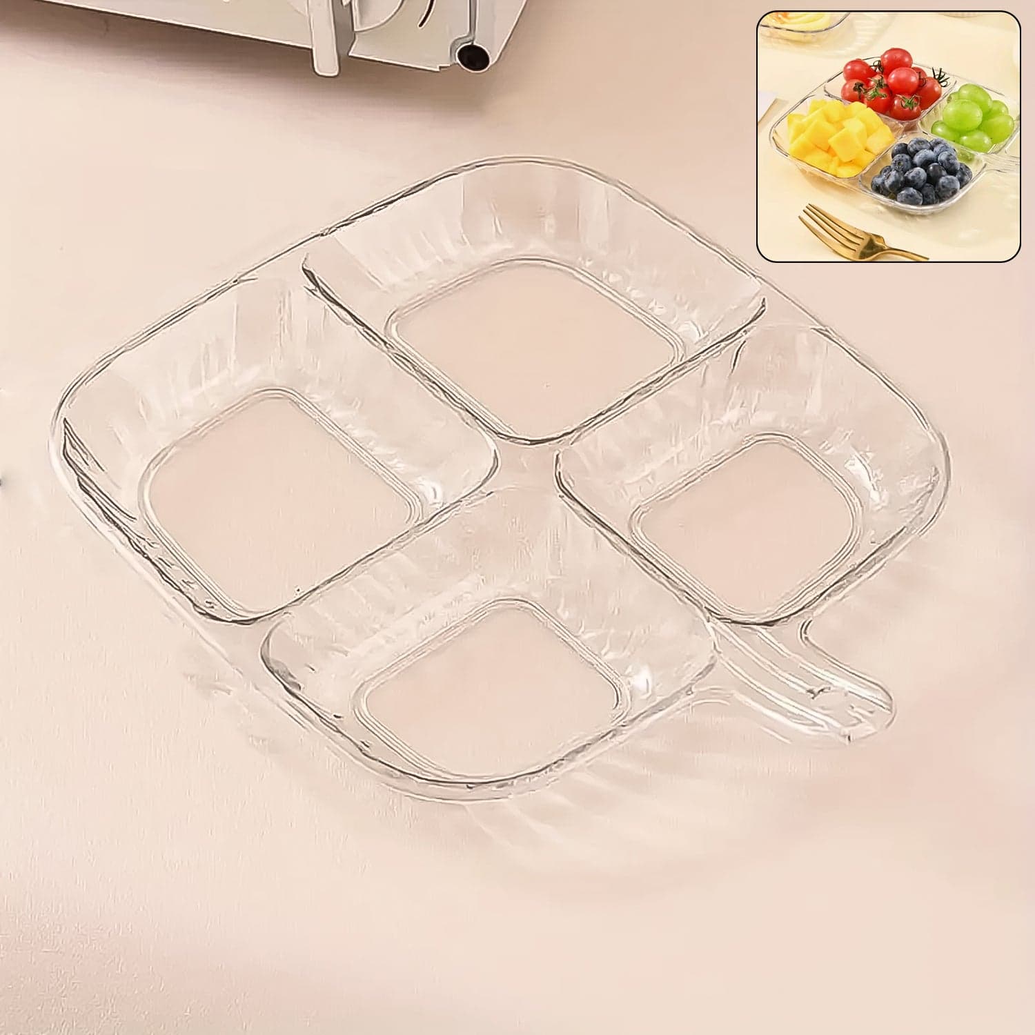 Plastic Kitchen Trays for Serving (4 Compartment / 1 Pc) thumbnail 1