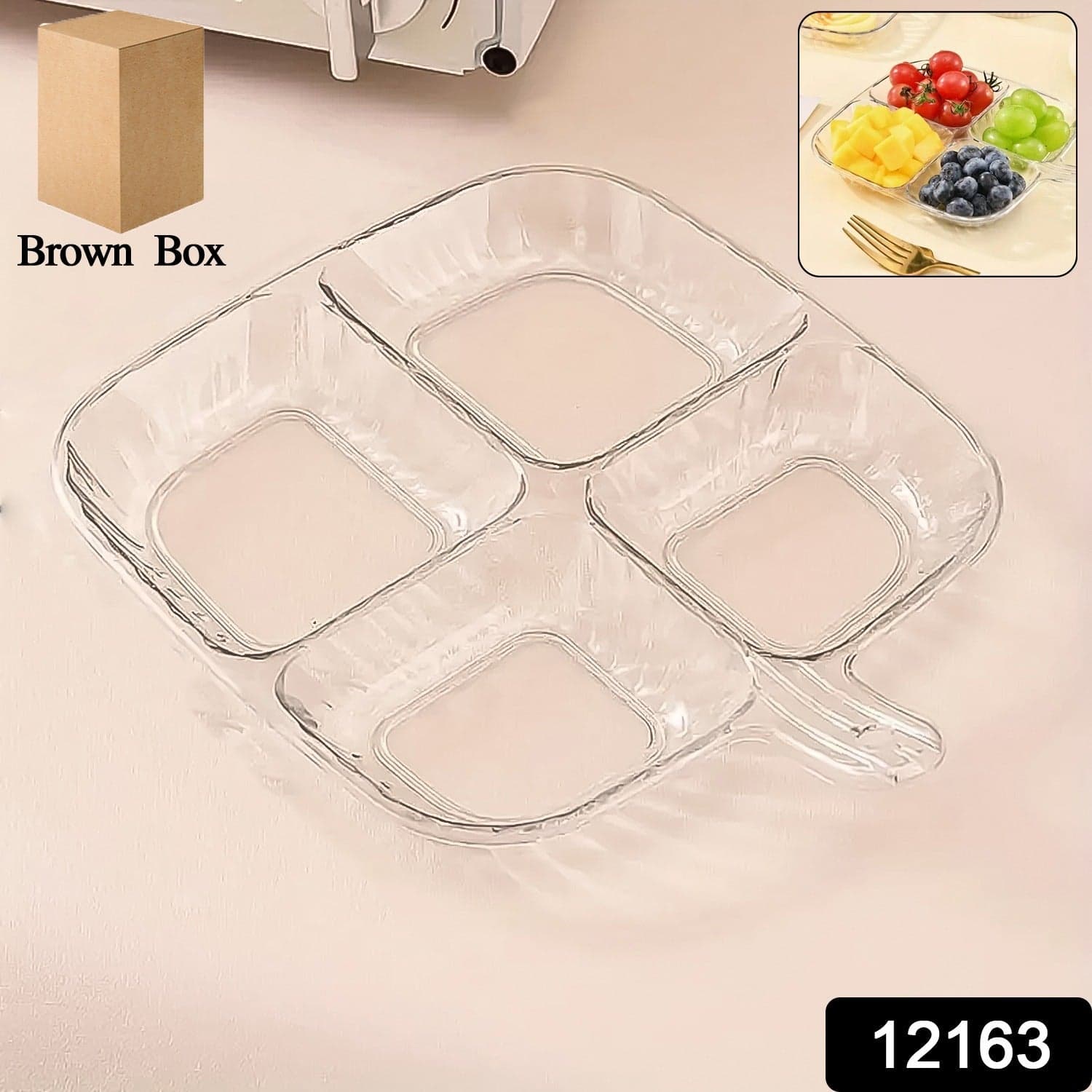 Plastic Kitchen Trays for Serving (4 Compartment / 1 Pc) thumbnail 2