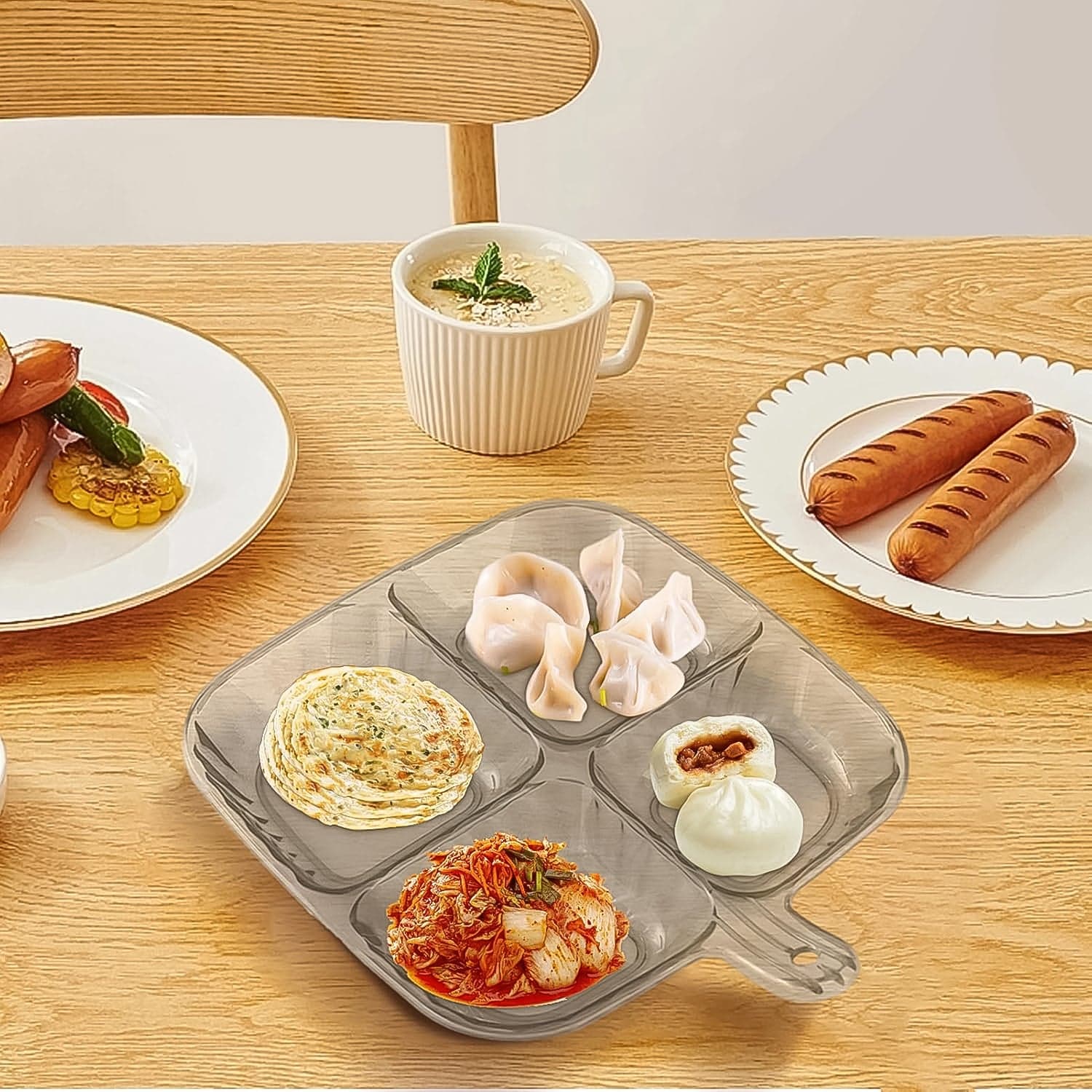 Plastic Kitchen Trays for Serving (4 Compartment / 1 Pc) thumbnail 4