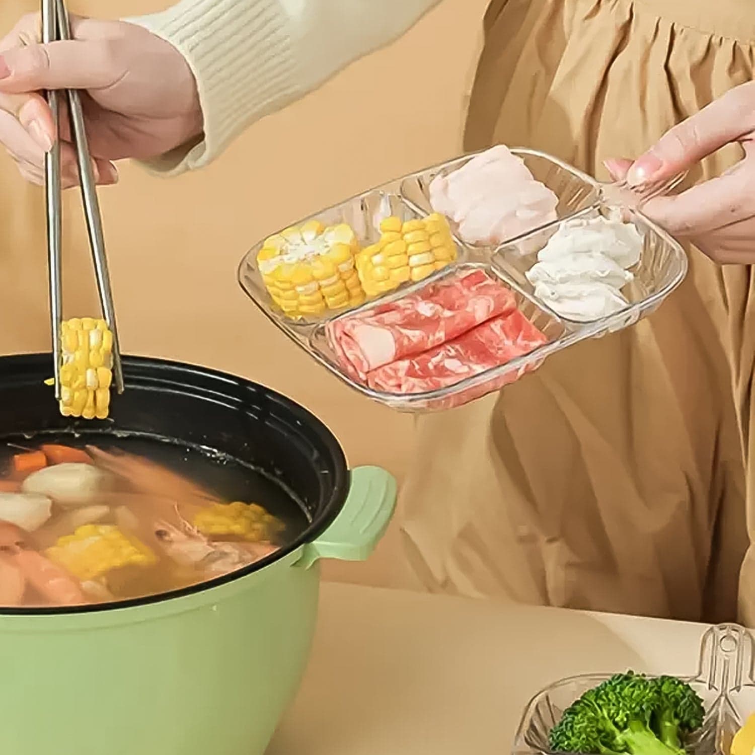 Plastic Kitchen Trays for Serving (4 Compartment / 1 Pc) thumbnail 7