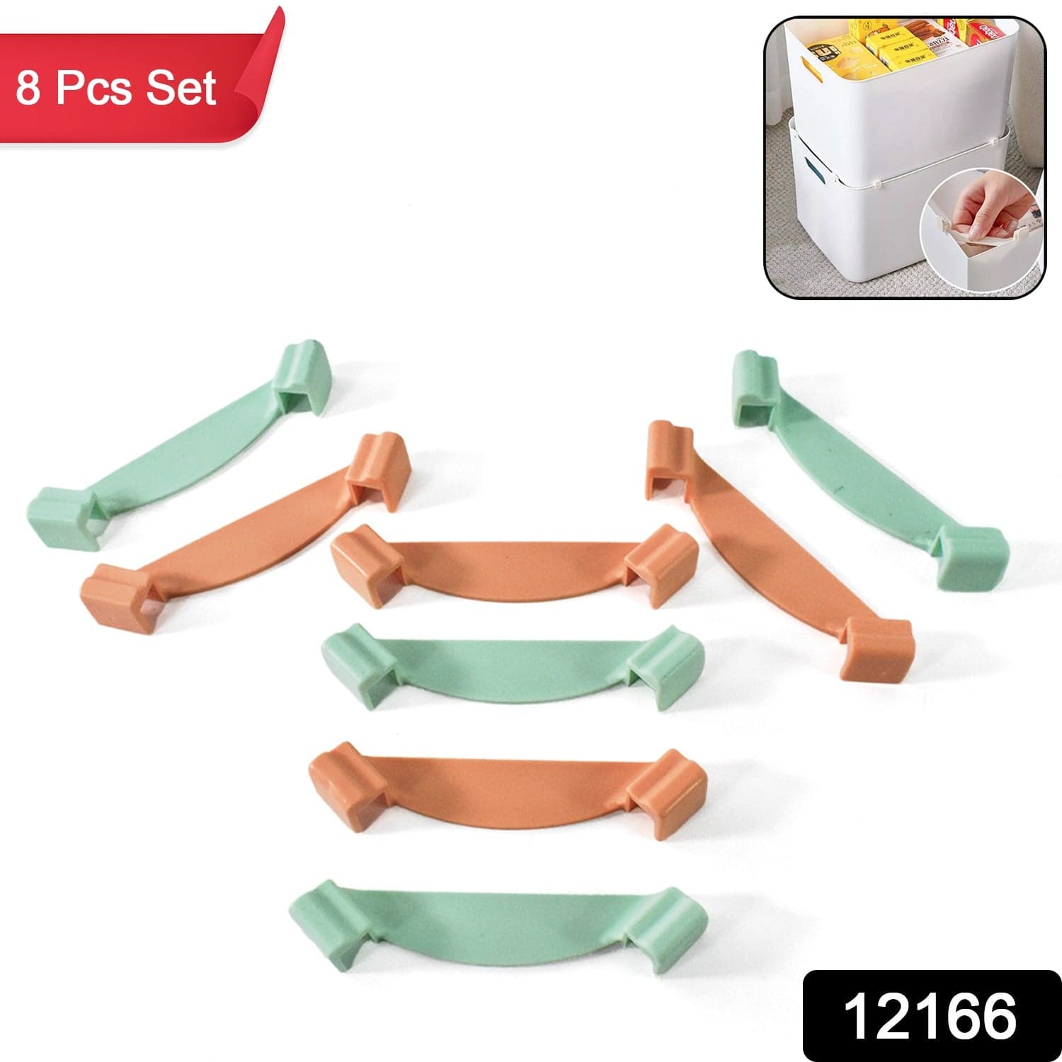 Plastic Stackable Wardrobe Organizer Clips, Core Wardrobe Box Support (8 Pcs Set) thumbnail 2