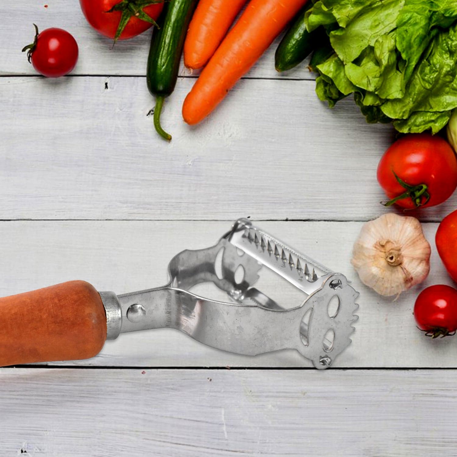 Vegetable and Fruit Peeler with Wooden Handle (1 Pc) thumbnail 4