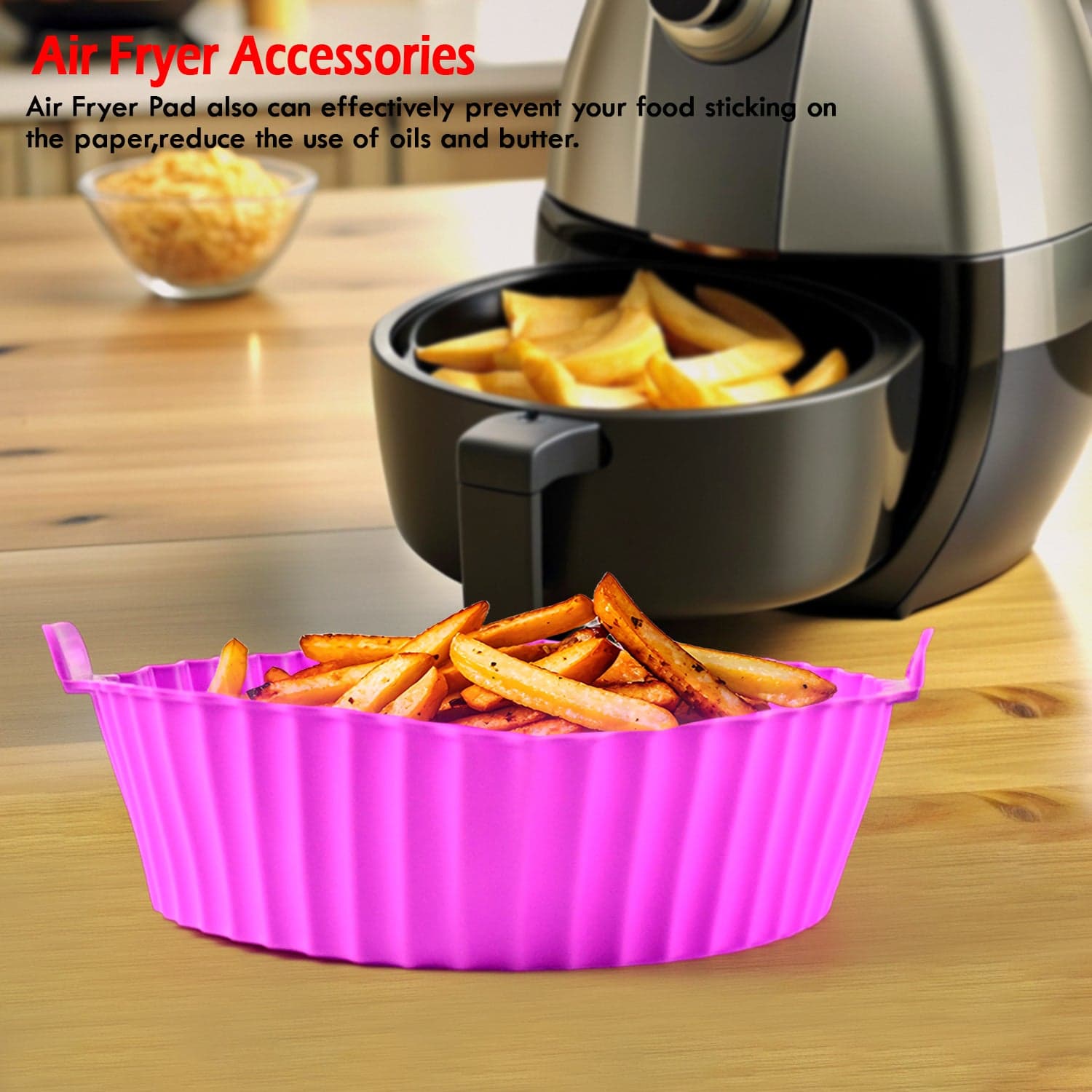 Air Fryer Reusable Silicone Pot with Handles (6 Pc set) thumbnail 6