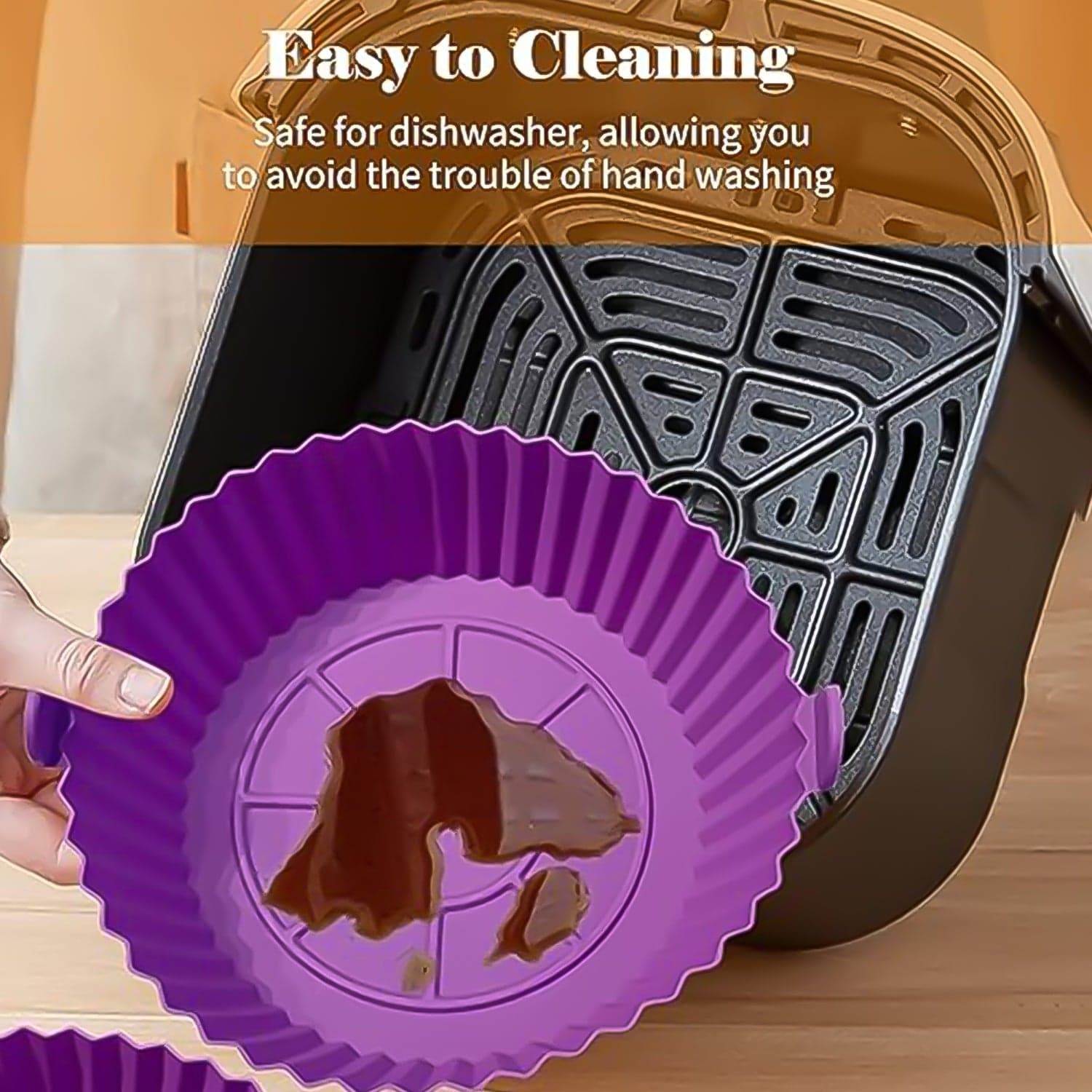 Air Fryer Reusable Silicone Pot with Handles (6 Pc set) thumbnail 7