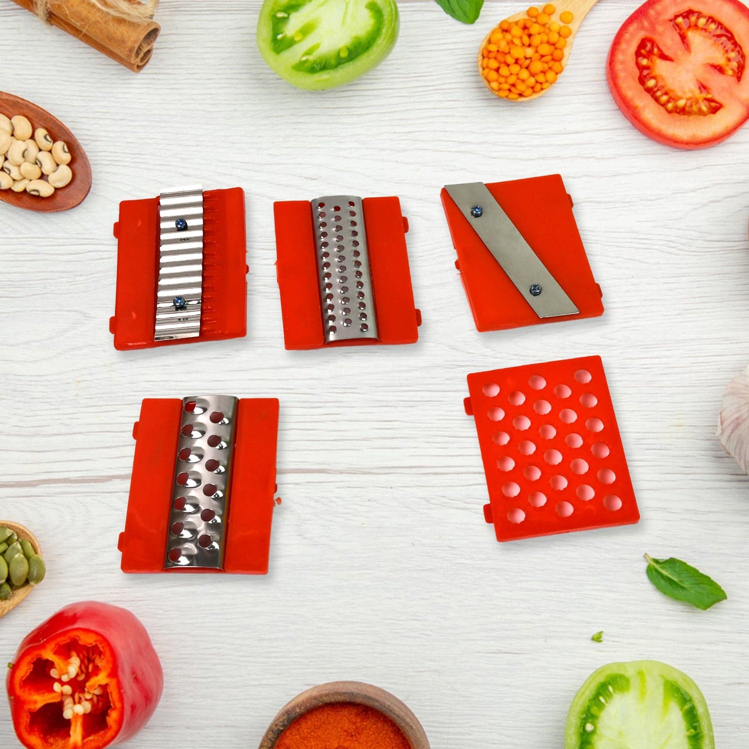 Plastic 6 in 1 Vegetables Slicer, Cutter and Fruit Dicer Grater (1 Set) thumbnail 3
