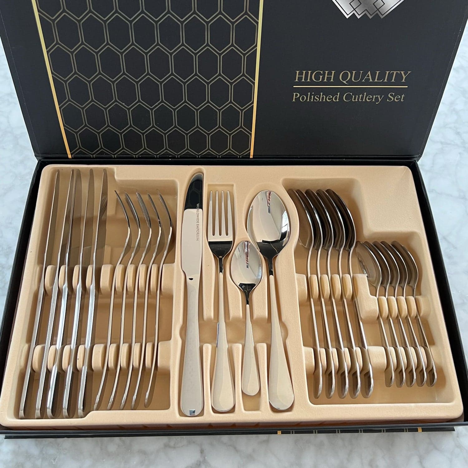Premium Silver Daily Use Cutlery Set Stainless Steel Luxury Combo Set of 24 thumbnail 10