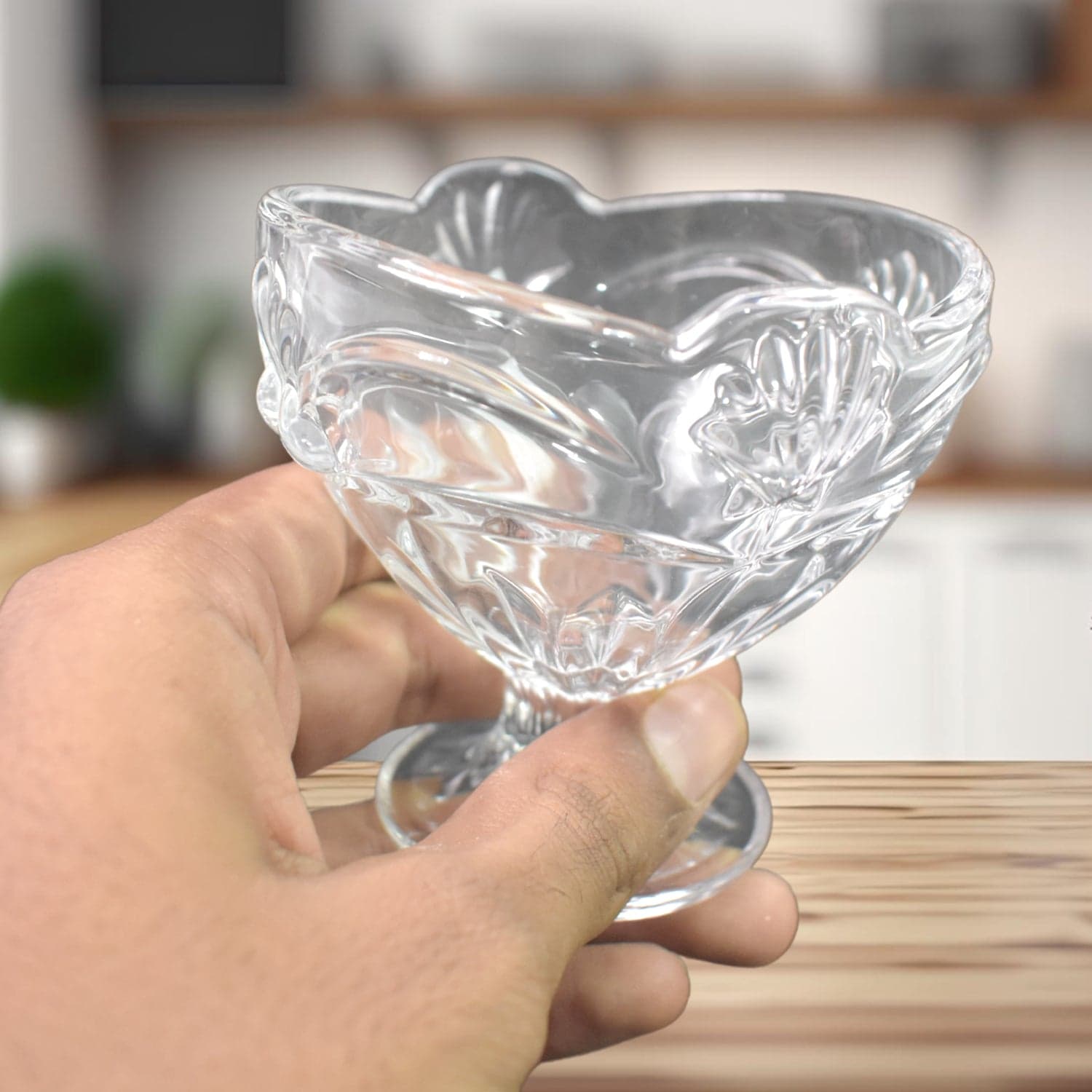 Glass Ice-Cream Cup Set, Home & Kitchen Serving or Dessert Cup (6 Pcs Set) thumbnail 4