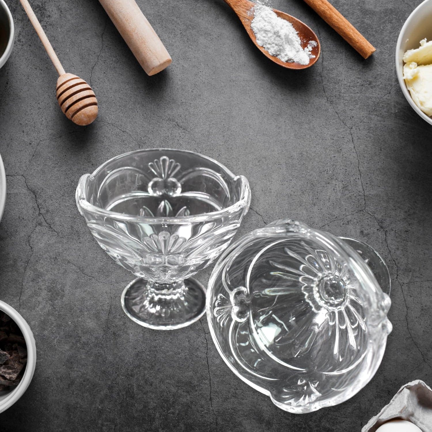Glass Ice-Cream Cup Set, Home & Kitchen Serving or Dessert Cup (6 Pcs Set) thumbnail 6