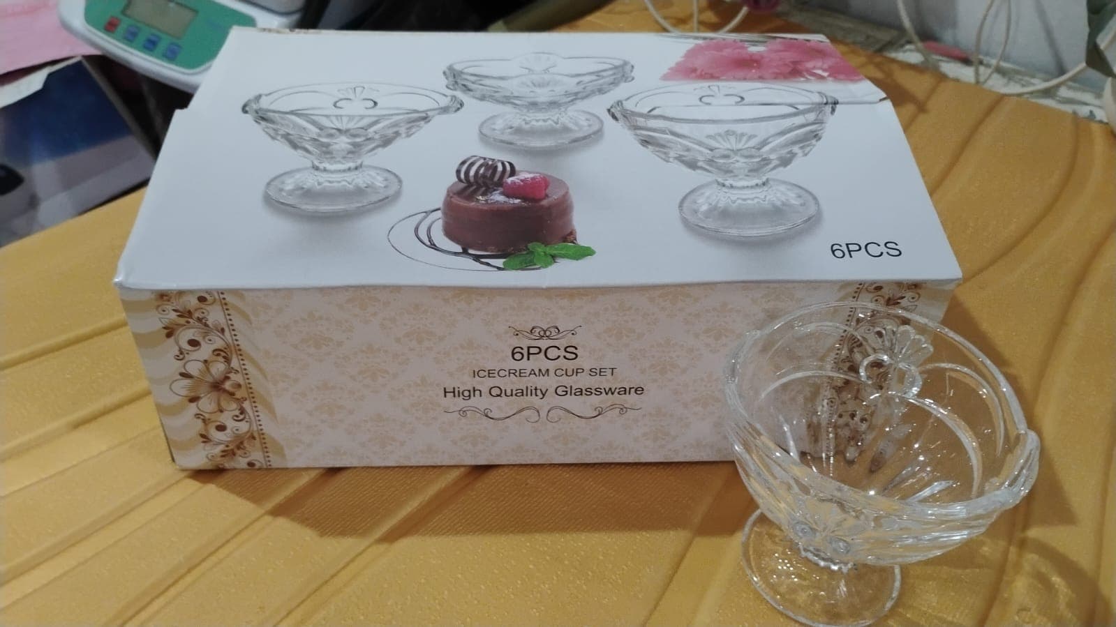 Glass Ice-Cream Cup Set, Home & Kitchen Serving or Dessert Cup (6 Pcs Set) thumbnail 7