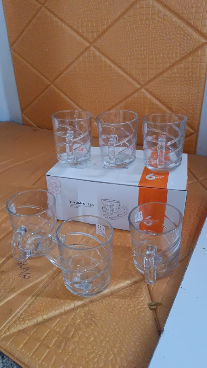 Glass Coffe & Tea Cup / Mug Enjoy Your Drink in Style, Water glass (6 pcs Set / 220 ML) thumbnail 7