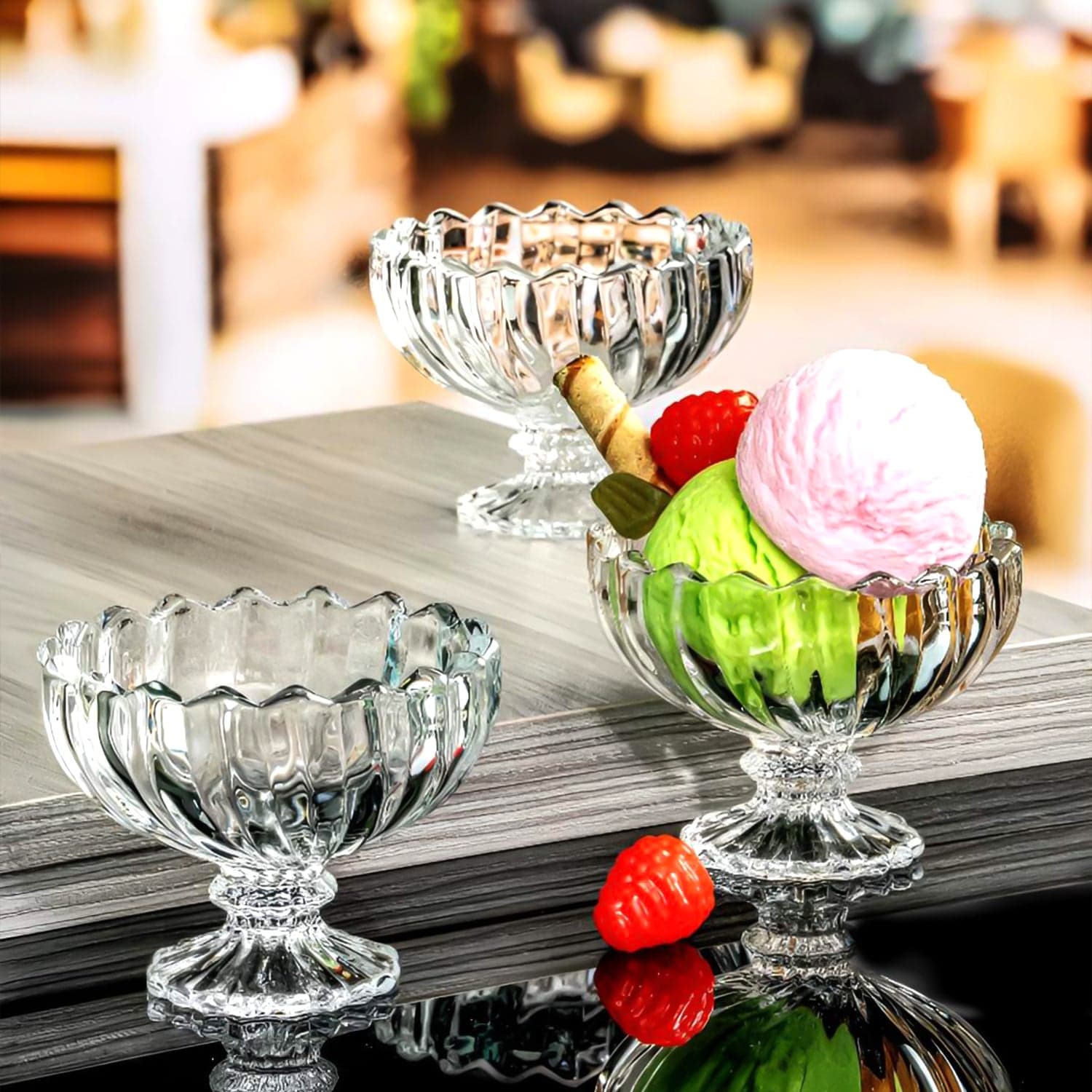 Glass Ice Cream Bowls Glass Dessert Cups for Sundae (6 pcs / 120ml) thumbnail 3