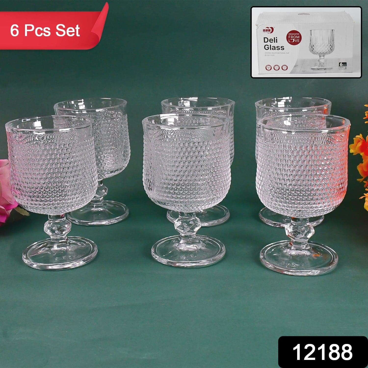 Juice water Glass Tumbler, Water glass (Set of 6 pcs / 185 ML) thumbnail 2