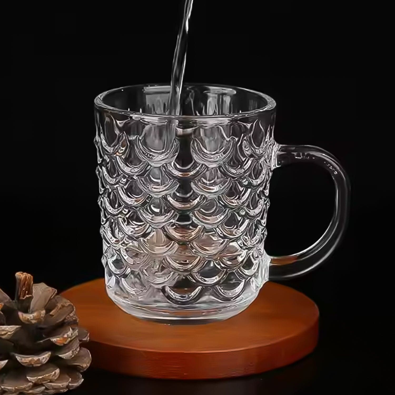 Glass Coffee & Tea Cup / Mug With Handle, Water glass (6 pcs Set / 225 ML) thumbnail 4