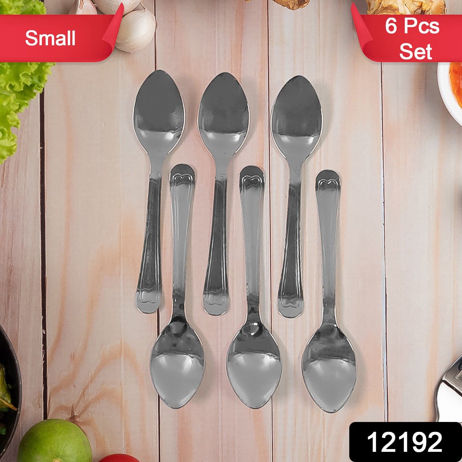 Small Stainless Steel Table Spoons (6 pcs) thumbnail 2