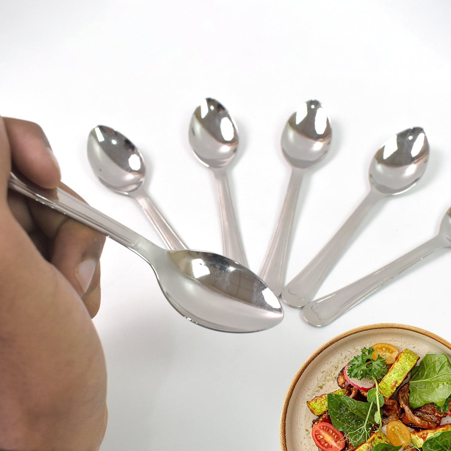 Small Stainless Steel Table Spoons (6 pcs) thumbnail 3