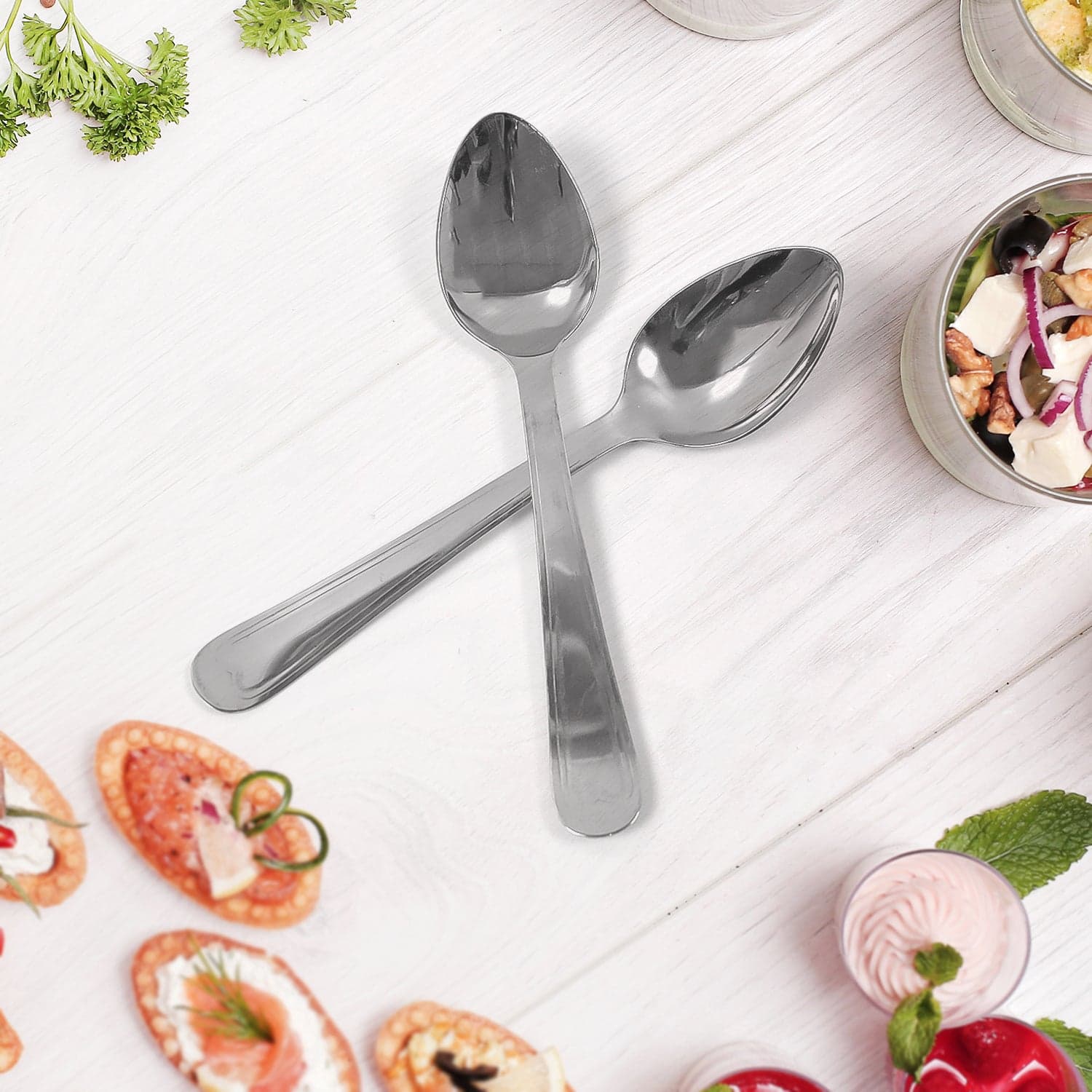 Big Dinner Spoons, 6 Pieces stainless Steel Table Spoon thumbnail 5