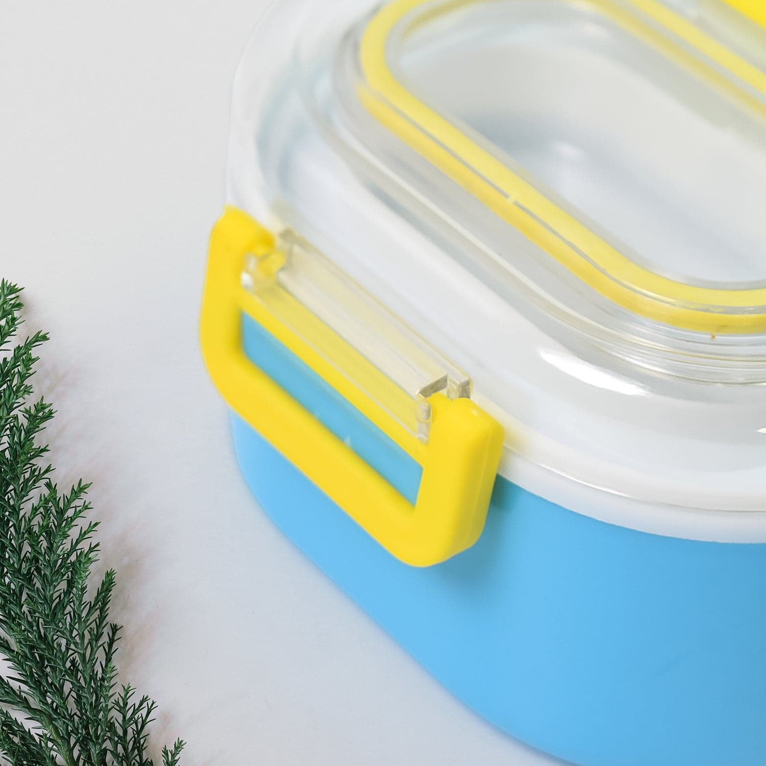 Durable Plastic Lunch box for Kids With 2 in 1 Spoon, Fork (1 Pc) thumbnail 6