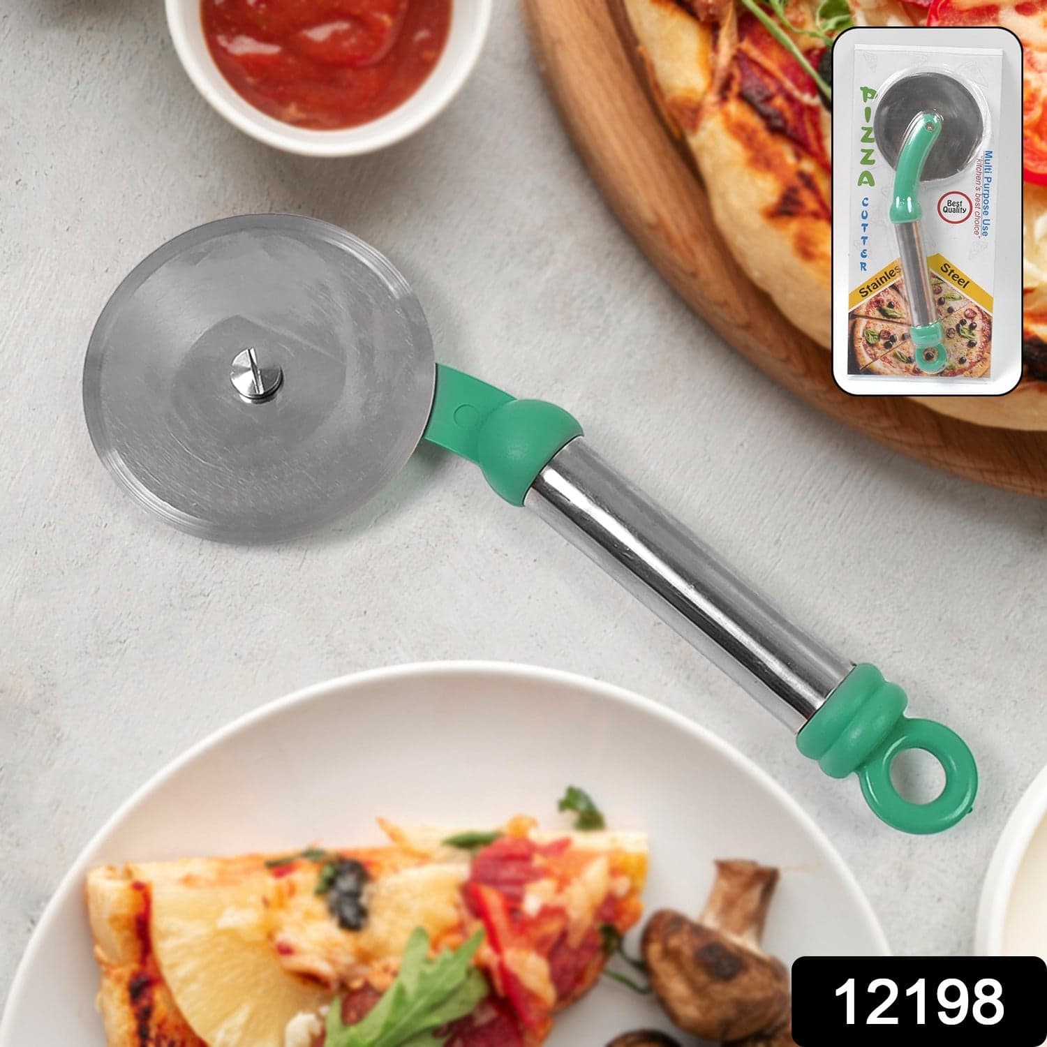 Kitchen Stainless Steel Wheel Pizza Cutter (1 pc) thumbnail 2