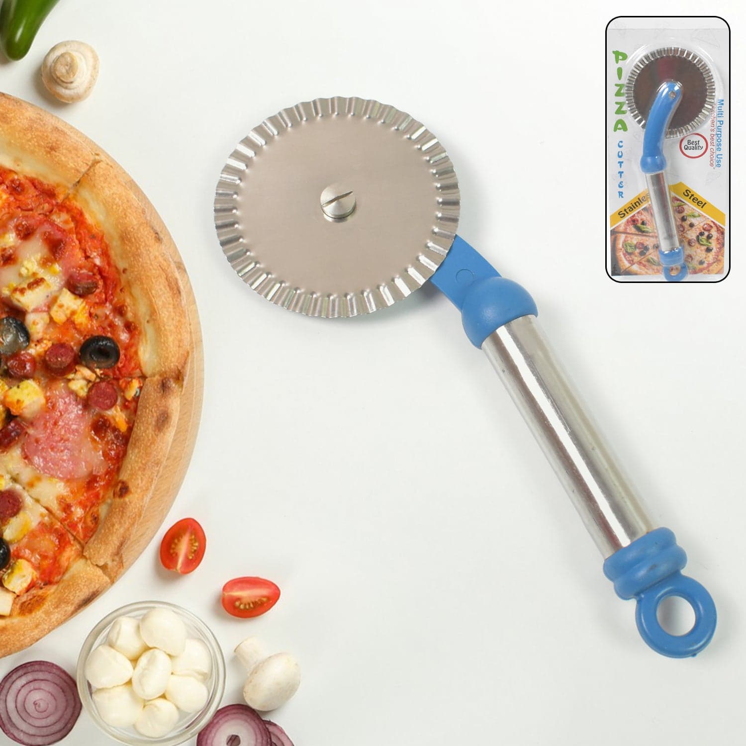 Multi Purpose Use Curly Pizza Cutter / Pastry Cutter / Sandwiches Cutter (1 Pc) thumbnail 1