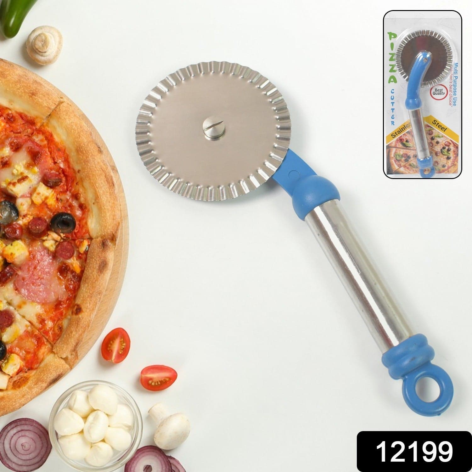 Multi Purpose Use Curly Pizza Cutter / Pastry Cutter / Sandwiches Cutter (1 Pc) thumbnail 2