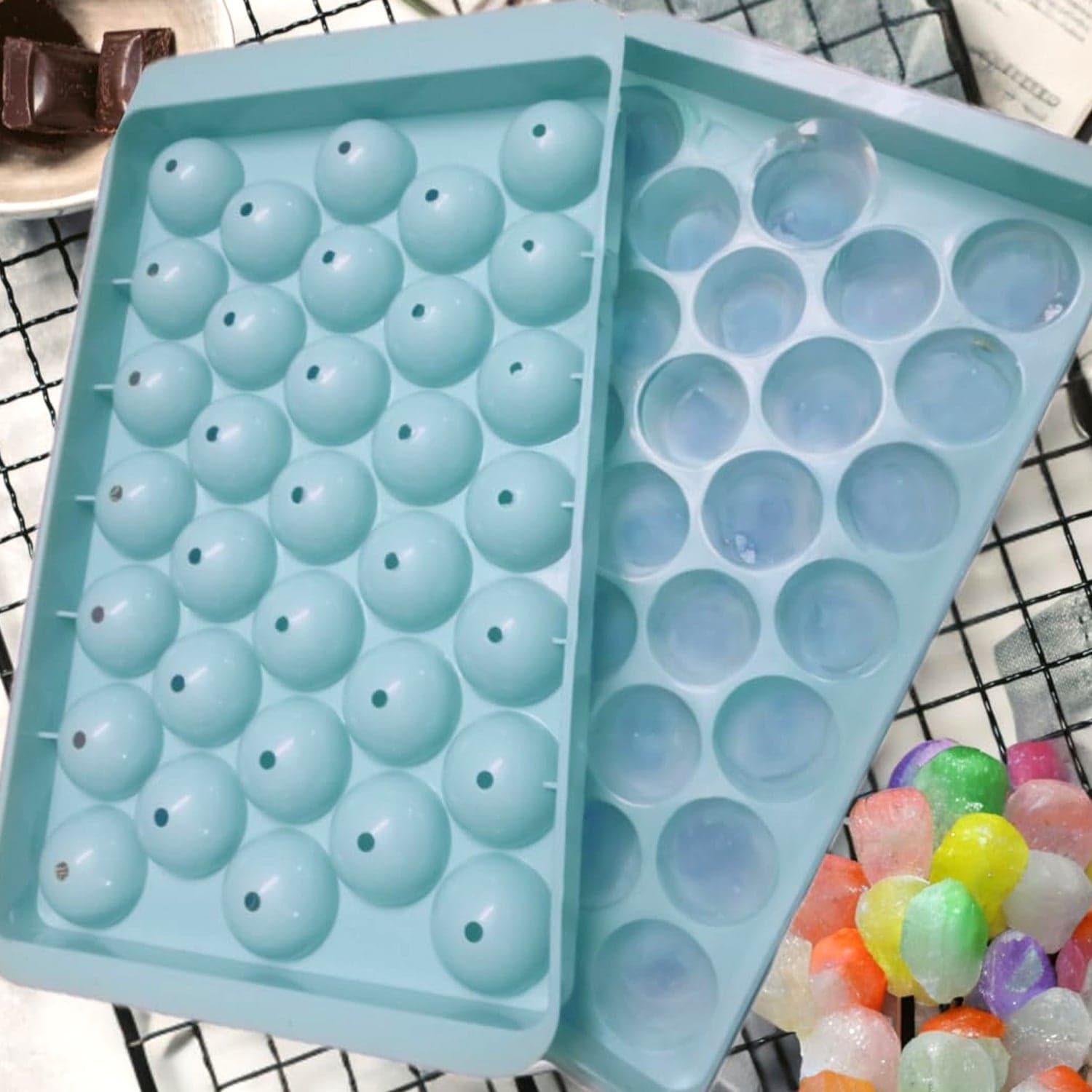 Plastic Round Reusable Ice Cube Ice Ball Mold / Lolli Candy Maker thumbnail 3