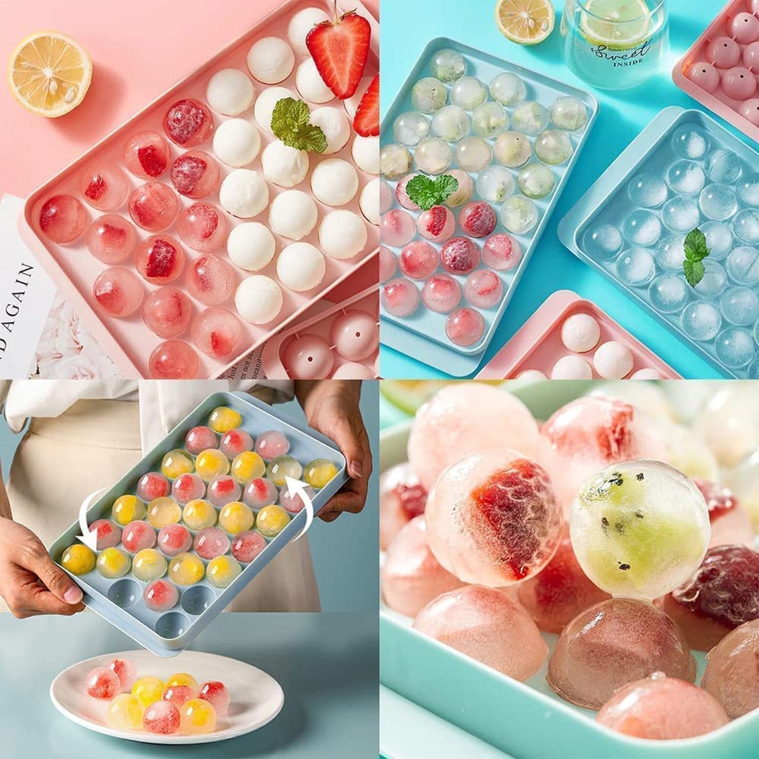 Plastic Round Reusable Ice Cube Ice Ball Mold / Lolli Candy Maker thumbnail 6