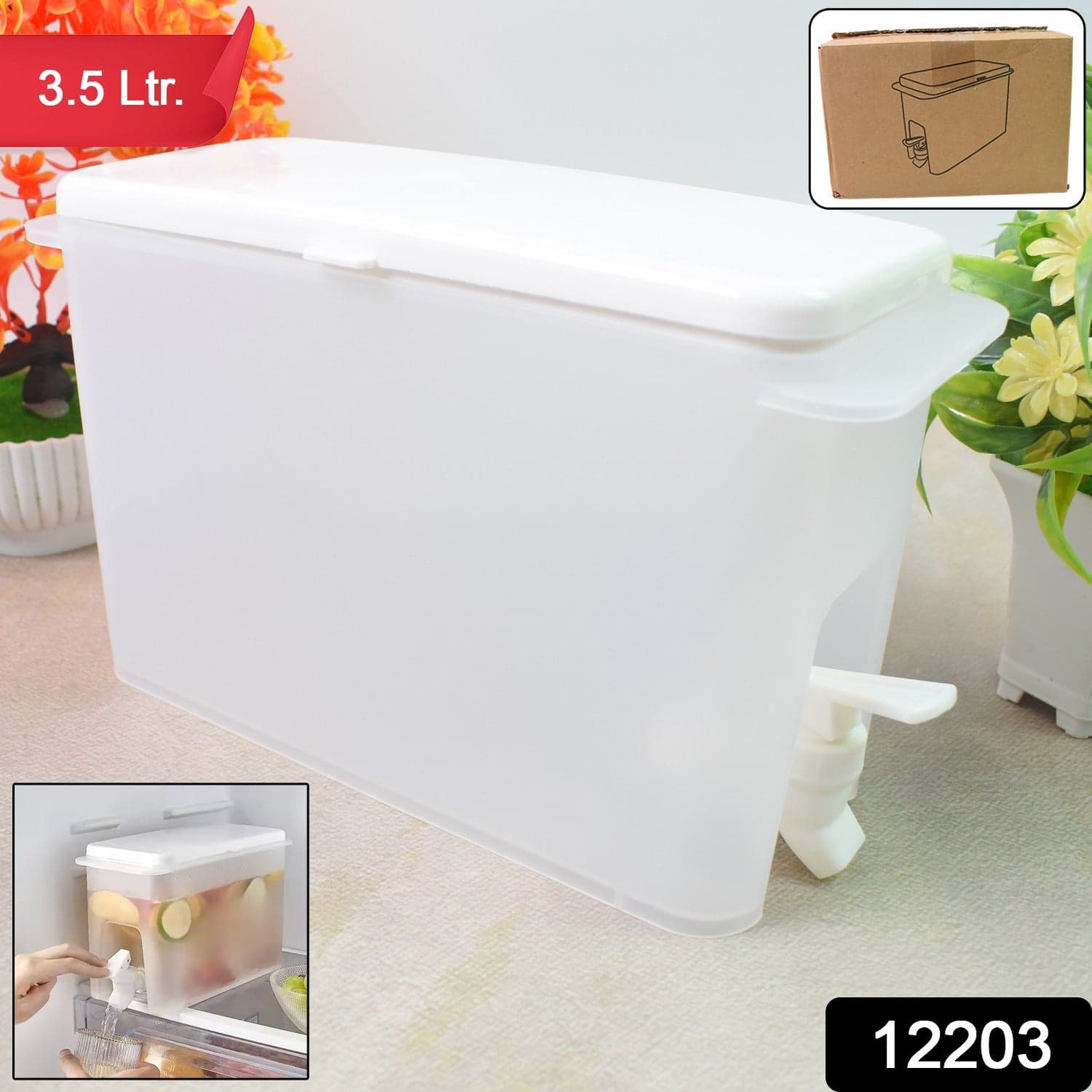 Drink Dispenser Portable Water Jug with Faucet (3.5 Ltr.) thumbnail 2