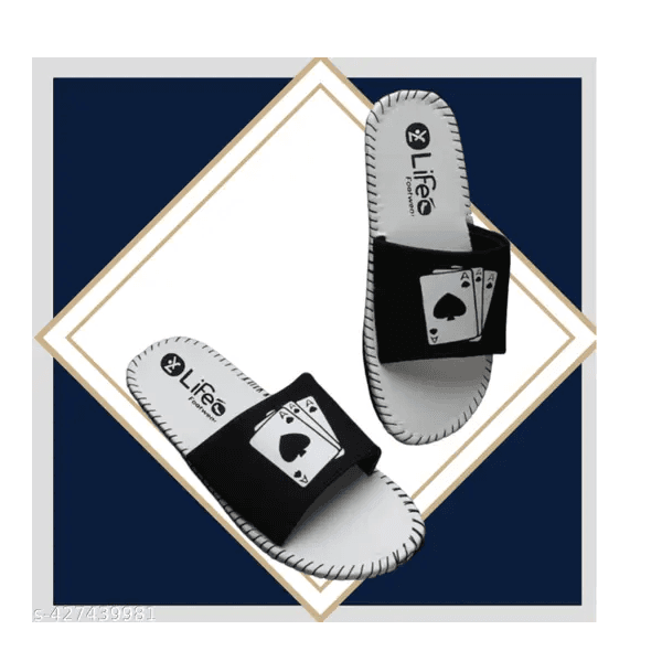 LifeO--Men's Synthetic Leather Stylish Regular !!Flip Flip !!Sandals !! Slider thumbnail 1