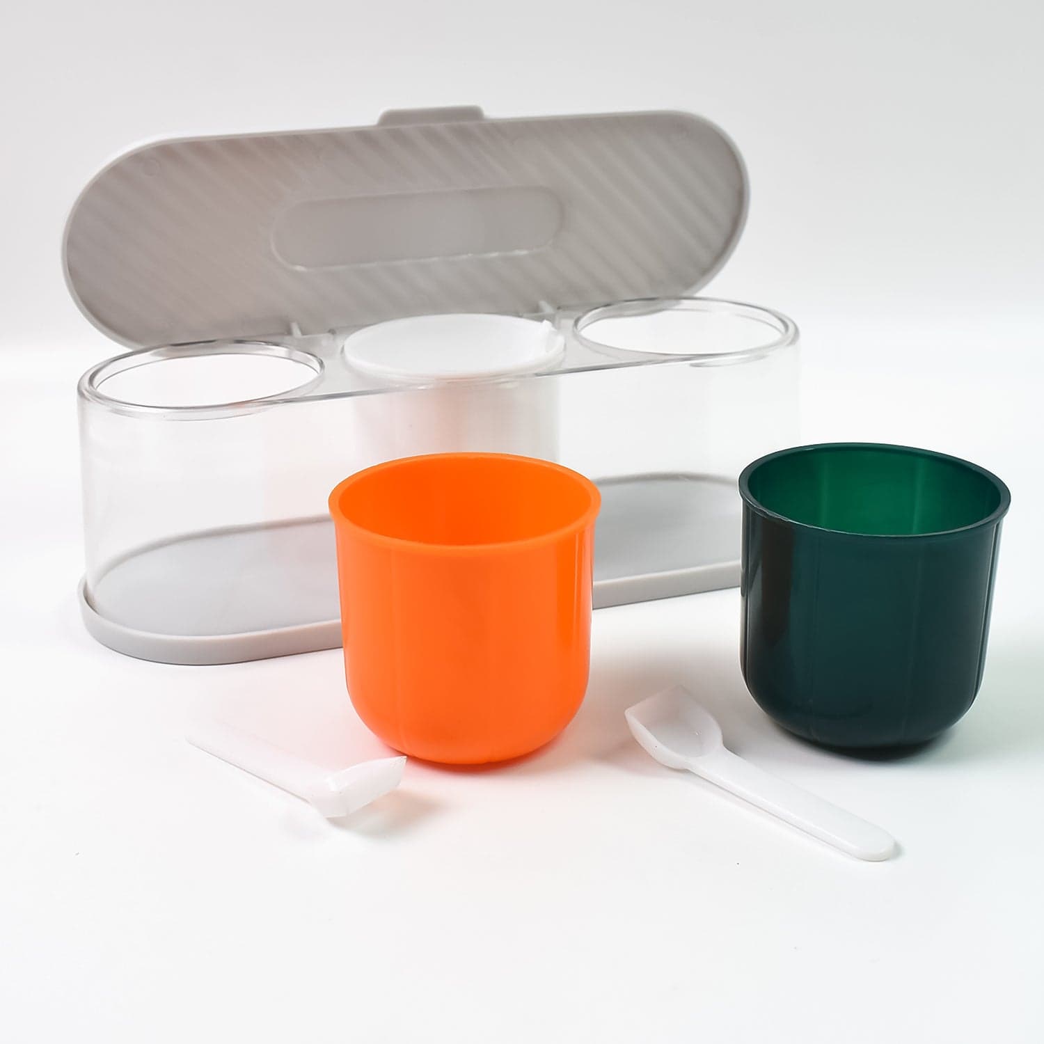 Home Kitchen 3 Grid Seasoning Spice / Masala Box Kit with Spoon (Multicolor / 1 Set) thumbnail 5