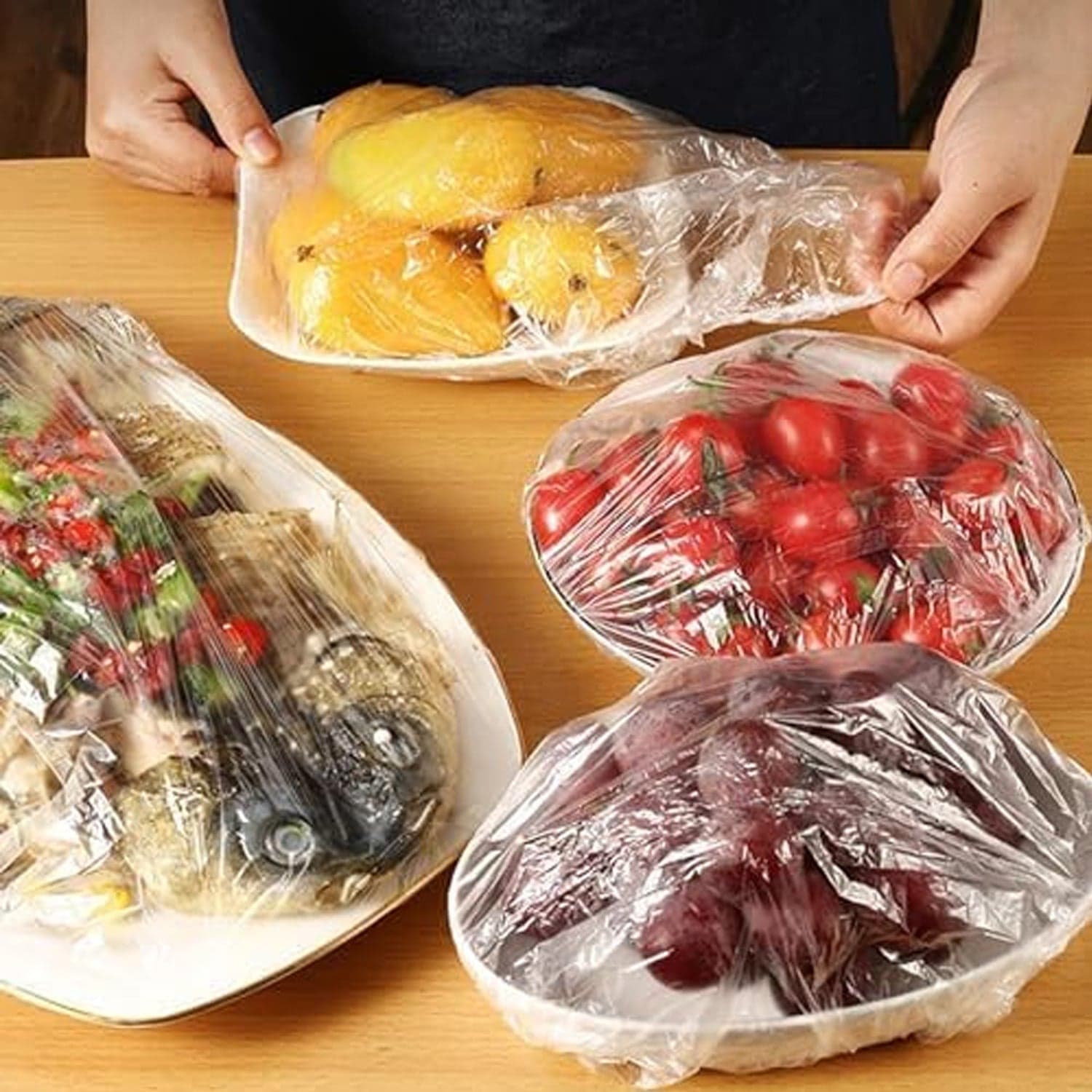 Disposable Elastic Food Storage Covers Bag (100 Pcs Set / Small) thumbnail 5