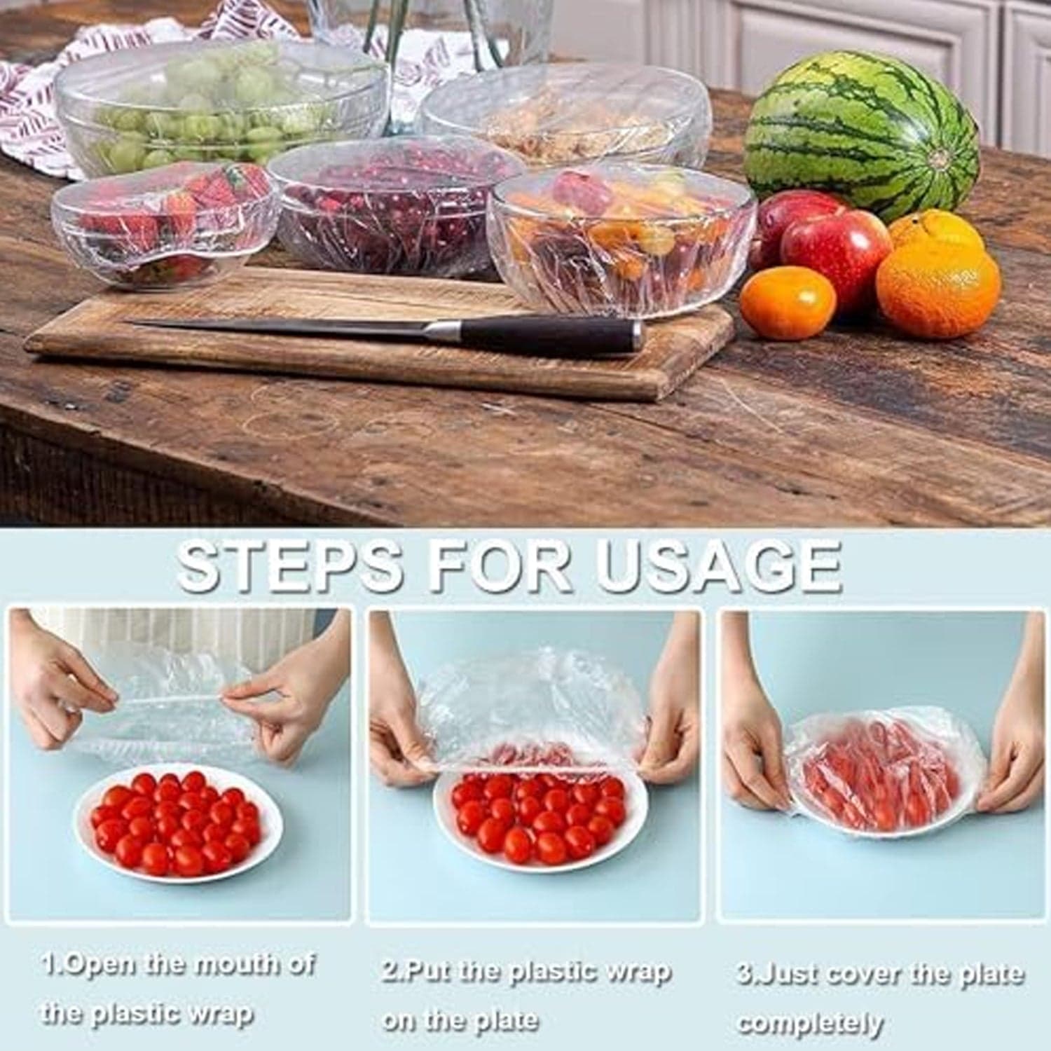 Disposable Elastic Food Storage Covers Bag (100 Pcs Set / Small) thumbnail 6