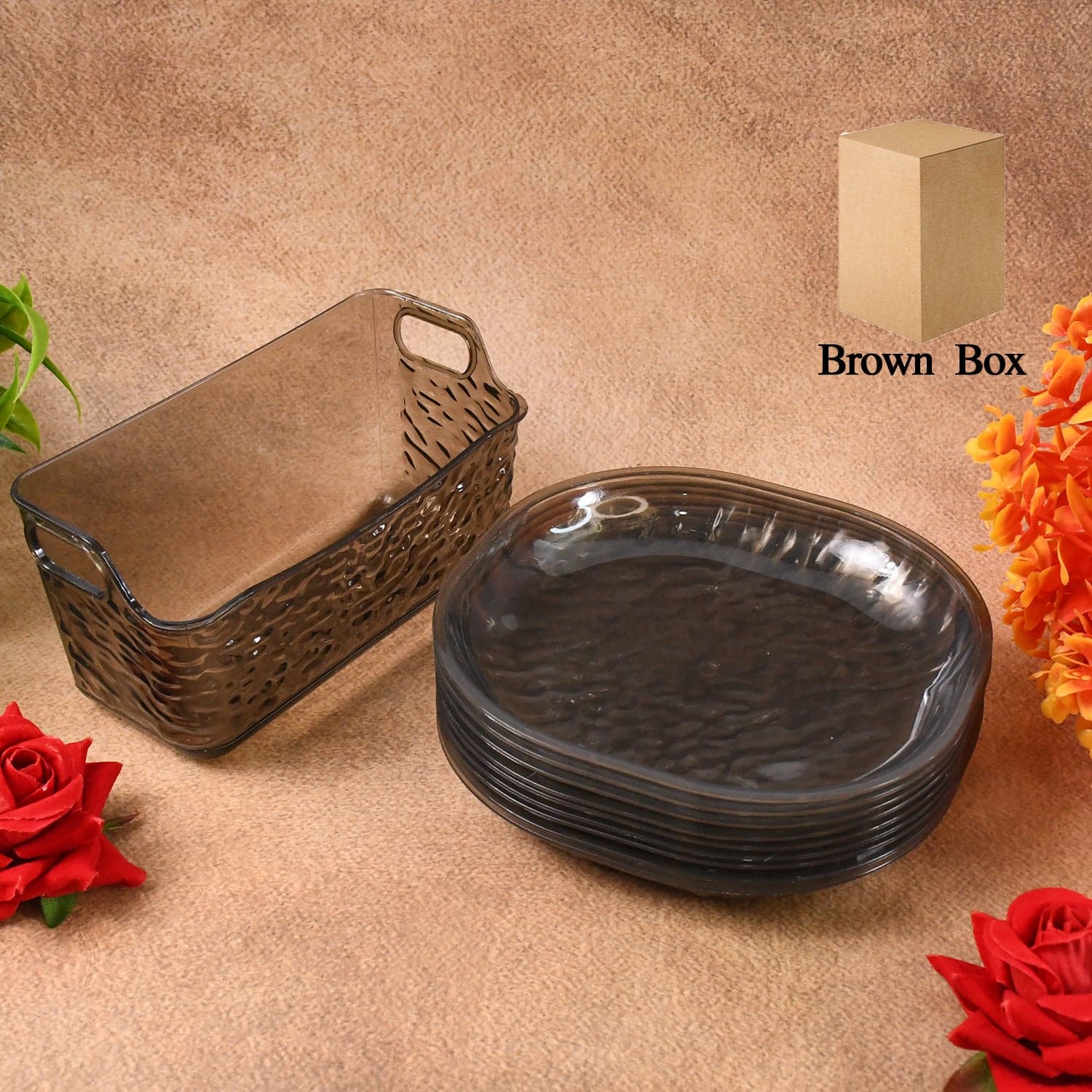 Plastic Household Plates Dinner Plates Dish Tray Skewer Bone Plate Set (10 Pcs Set) thumbnail 1