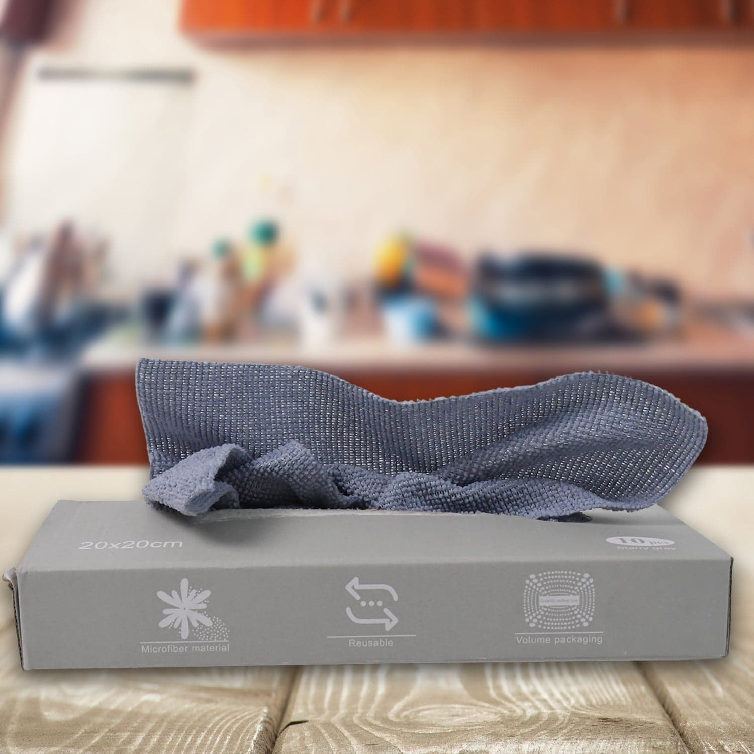 Reusable Cleaning Microfiber Towel (10 sheets, Dispenser Box) thumbnail 4