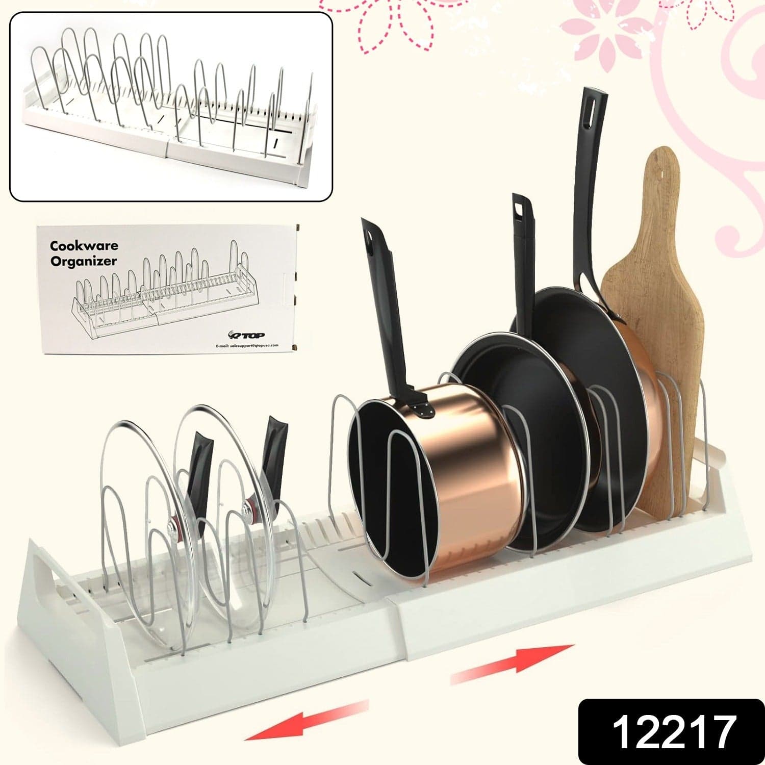 Pots and Pans Organizer Rack for Under Cabinet thumbnail 2