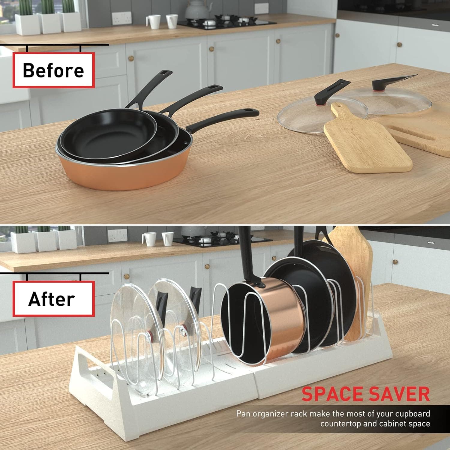 Pots and Pans Organizer Rack for Under Cabinet thumbnail 6
